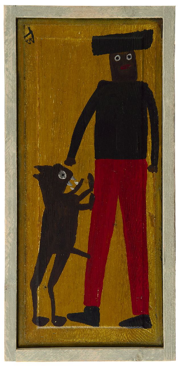 Brown T.  | Timothy 'Tim' Brown, Horny dog, oil on panel 60.5 x 26.5 cm, signed u.l. and marked on the reverse