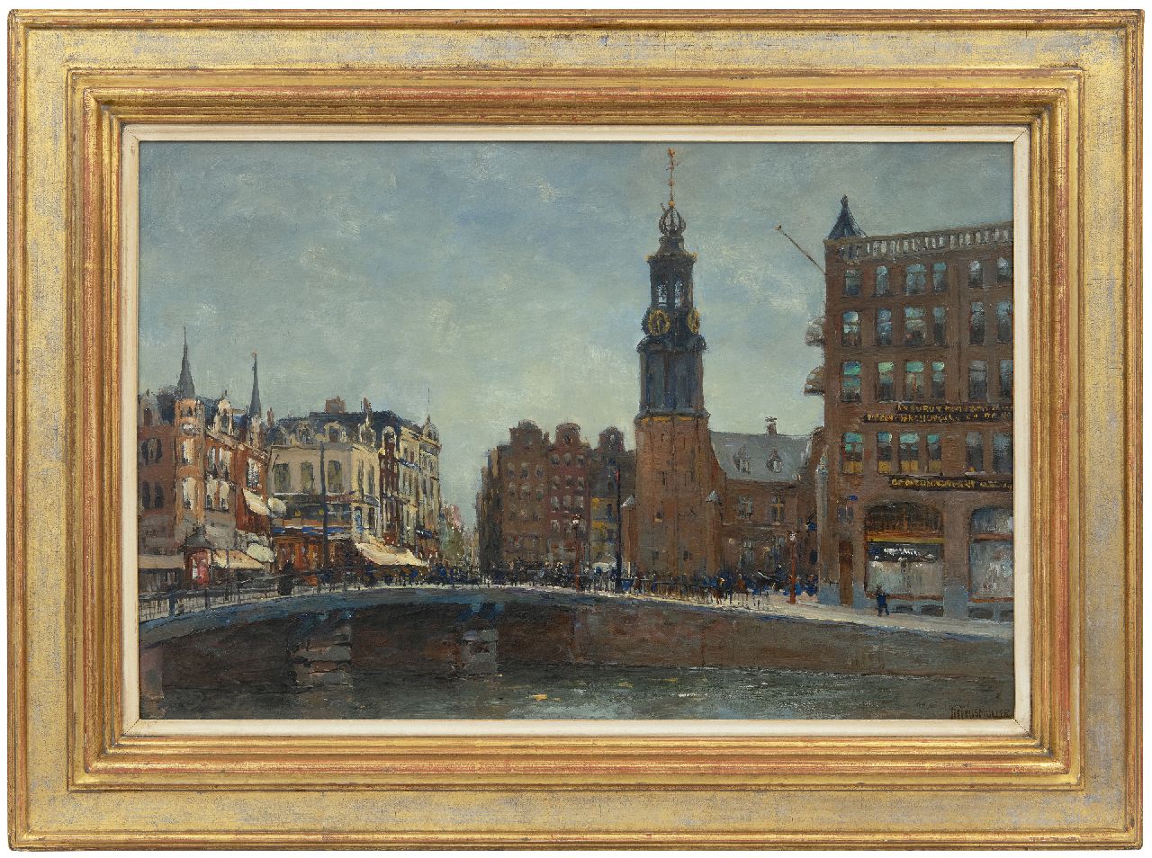 Wijsmuller J.H.  | Jan Hillebrand Wijsmuller, A view on De Munt, Amsterdam, oil on canvas 40.7 x 60.8 cm, signed l.r.
