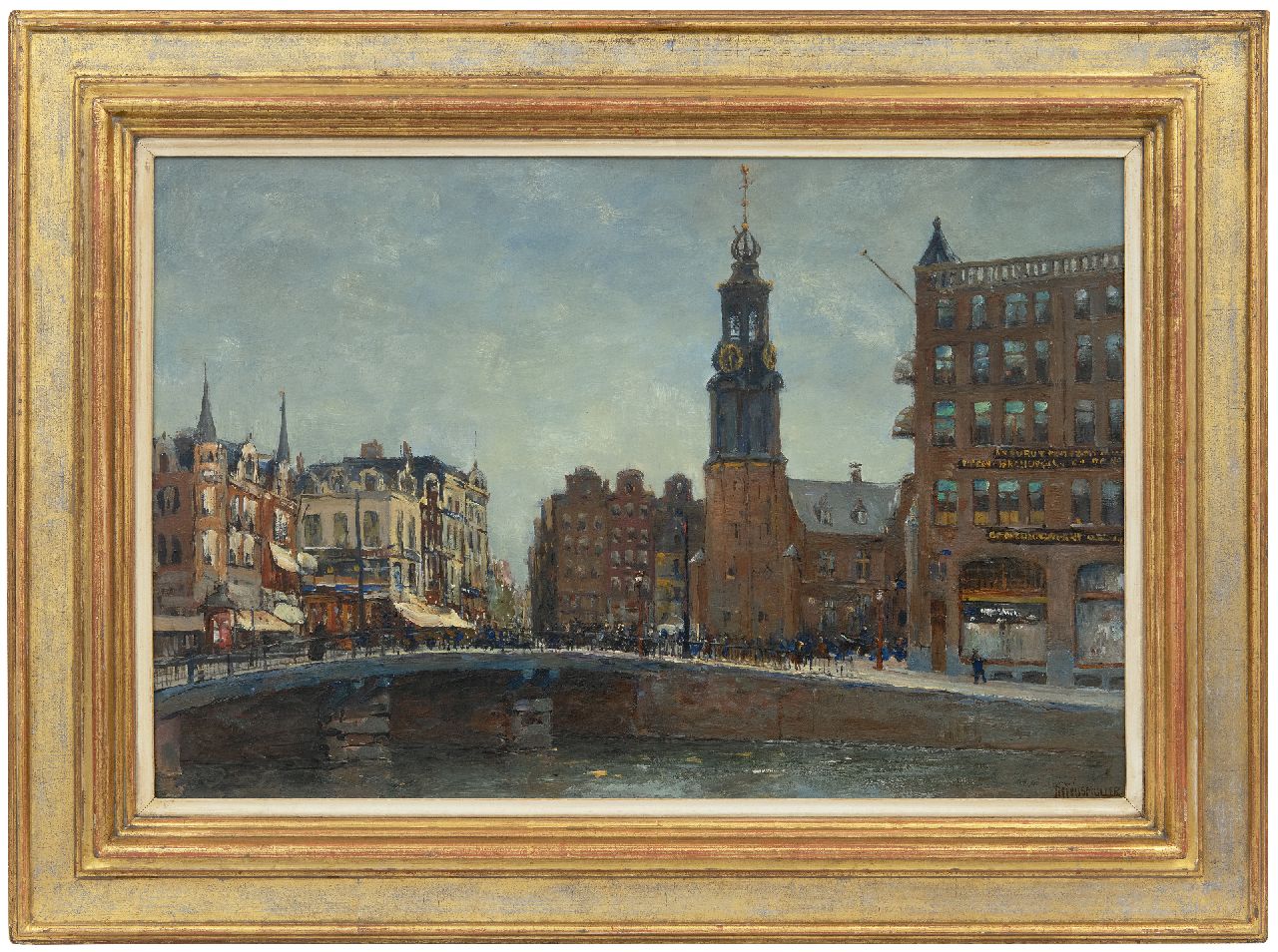 Wijsmuller J.H.  | Jan Hillebrand Wijsmuller, A view on De Munt, Amsterdam, oil on canvas 40.7 x 60.8 cm, signed l.r.