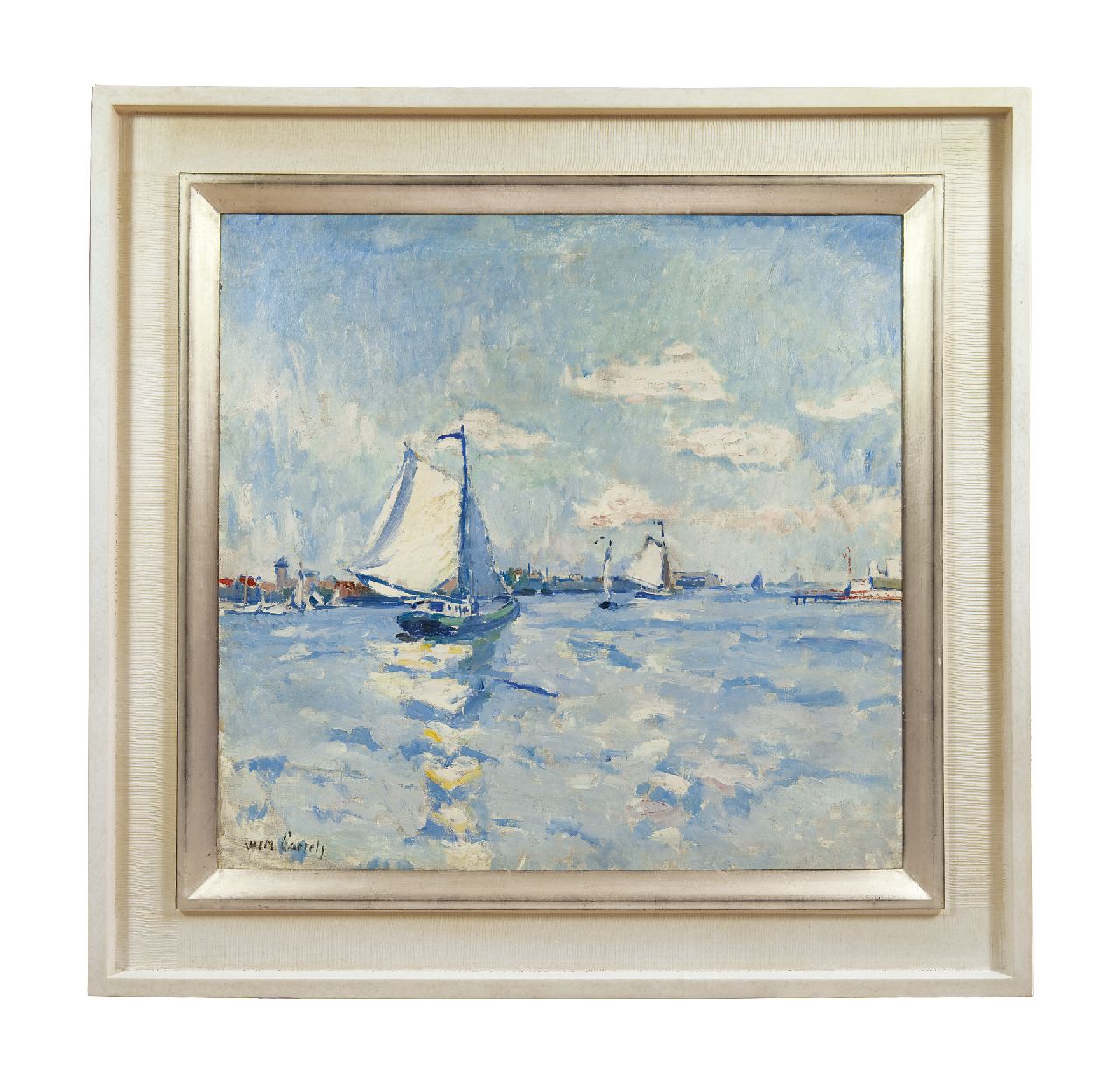 Paerels W.A.  | 'Willem' Adriaan Paerels, Ships on a river, oil on canvas 71.3 x 74.3 cm, signed l.l. and possibly painted ca. 1915