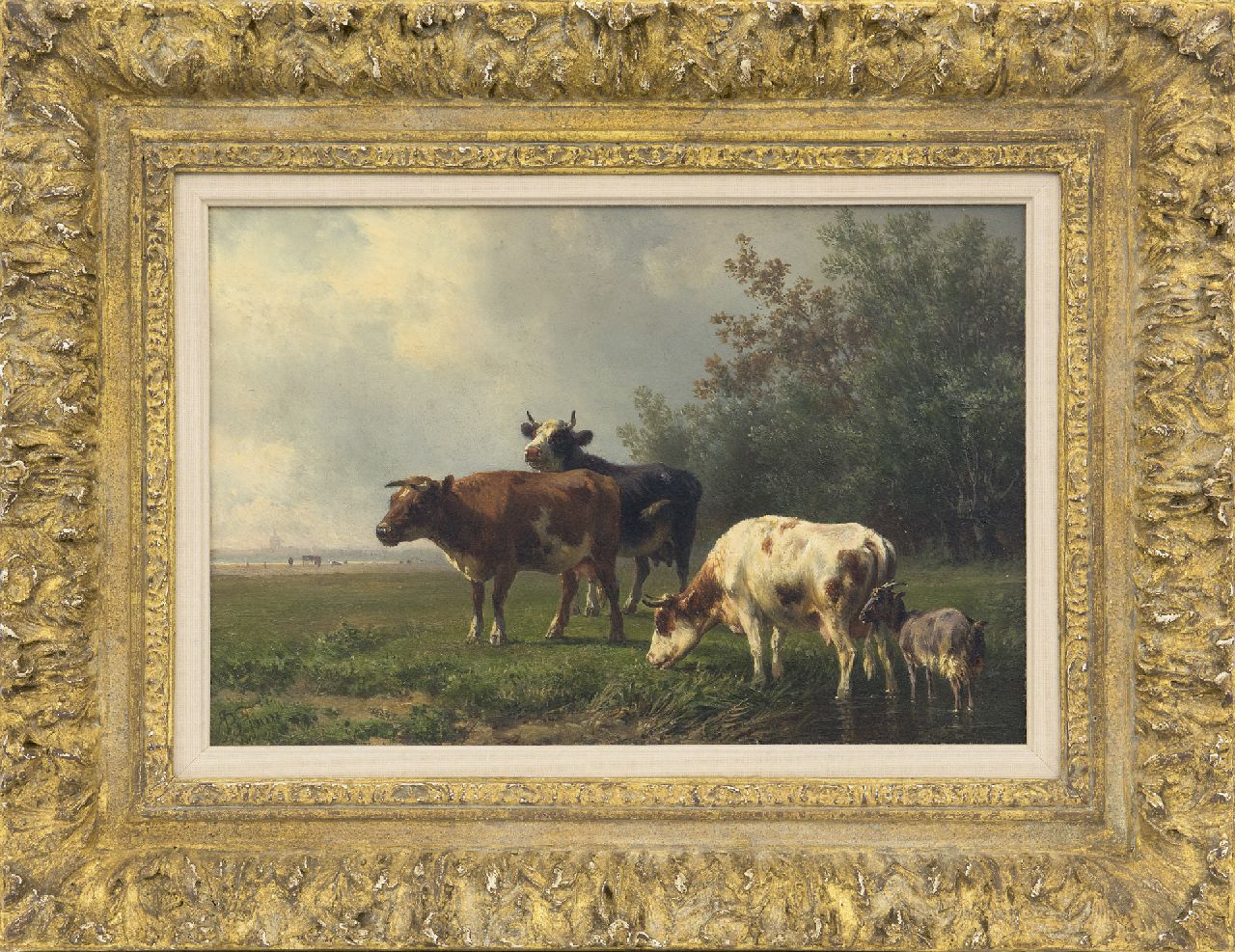 Tom J.B.  | Jan Bedijs Tom, Grazing cows (only together with pendant), oil on panel 19.7 x 29.4 cm, signed l.l.