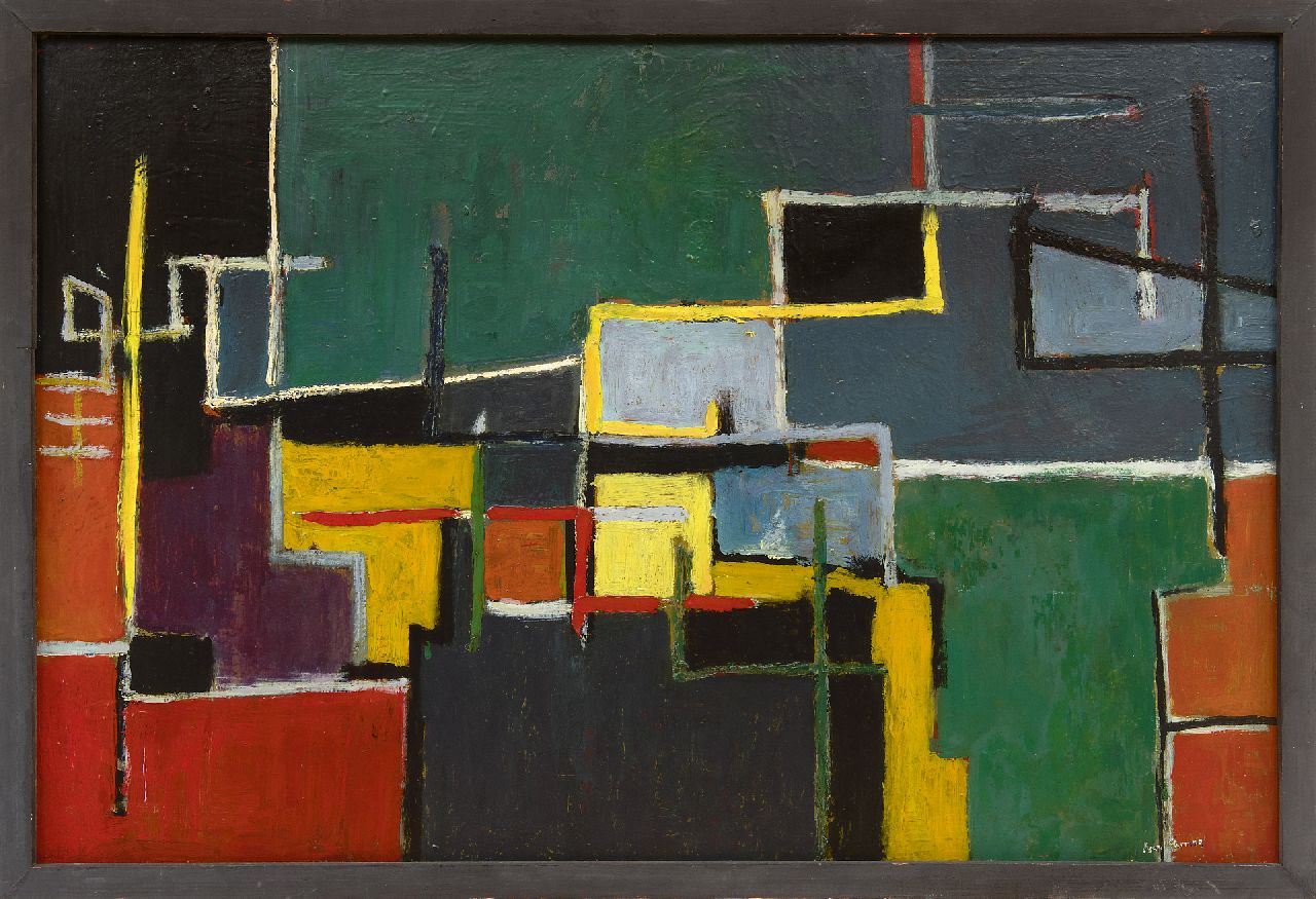 Thomas I.J.  | Ivor John Thomas, Composition, oil on painter's board 61.0 x 91.4 cm, signed l.r.