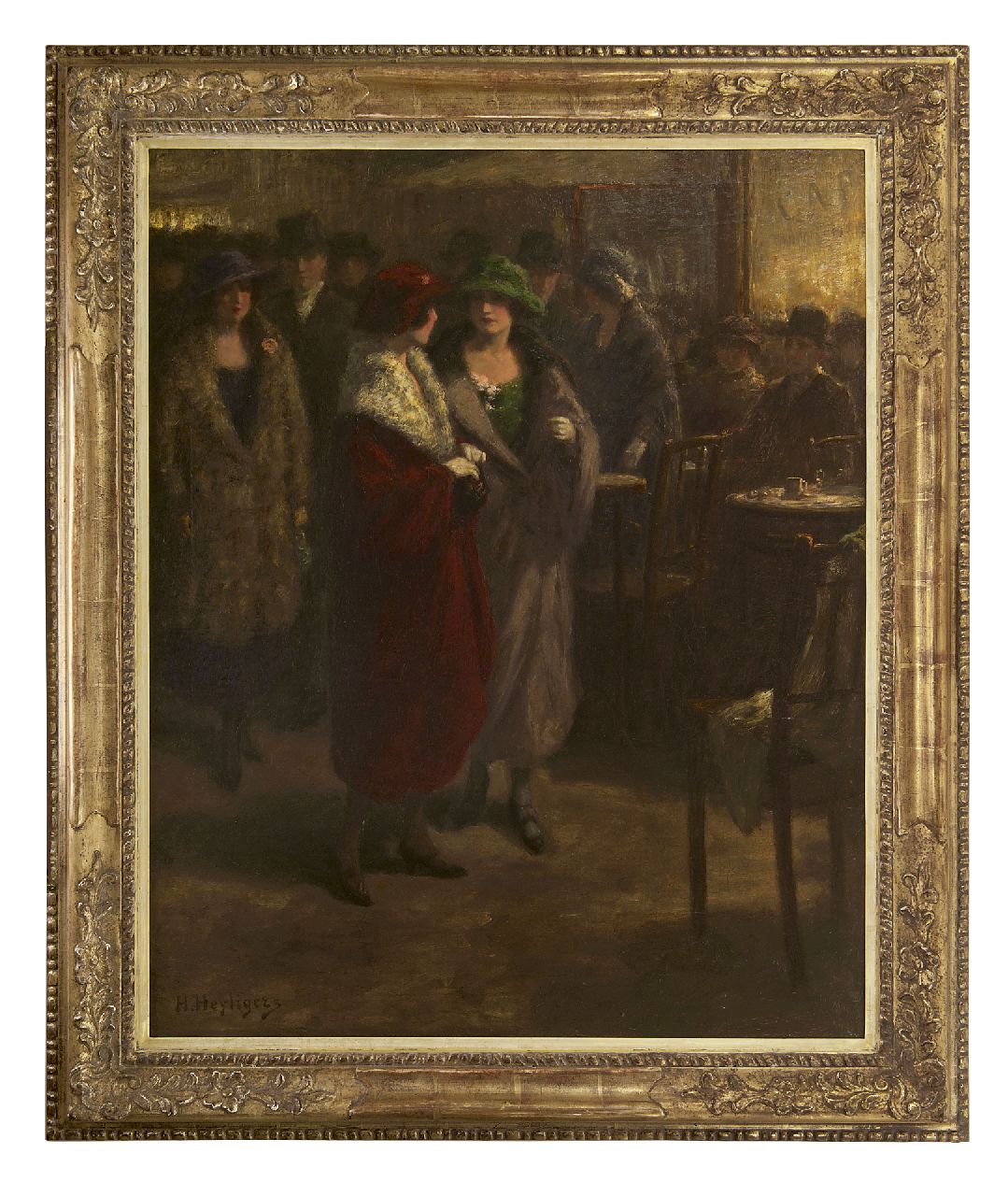 Heijligers H.  | Hendrik 'Henri' Heijligers, Café, oil on canvas 81.1 x 65.2 cm, signed l.l.