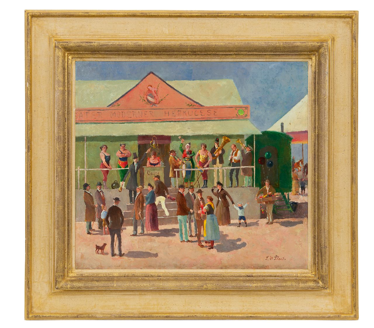 Plock L.W.  | Ludwig Wilhelm Plock, At the fair, oil on canvas 35.4 x 40.1 cm, signed l.r.