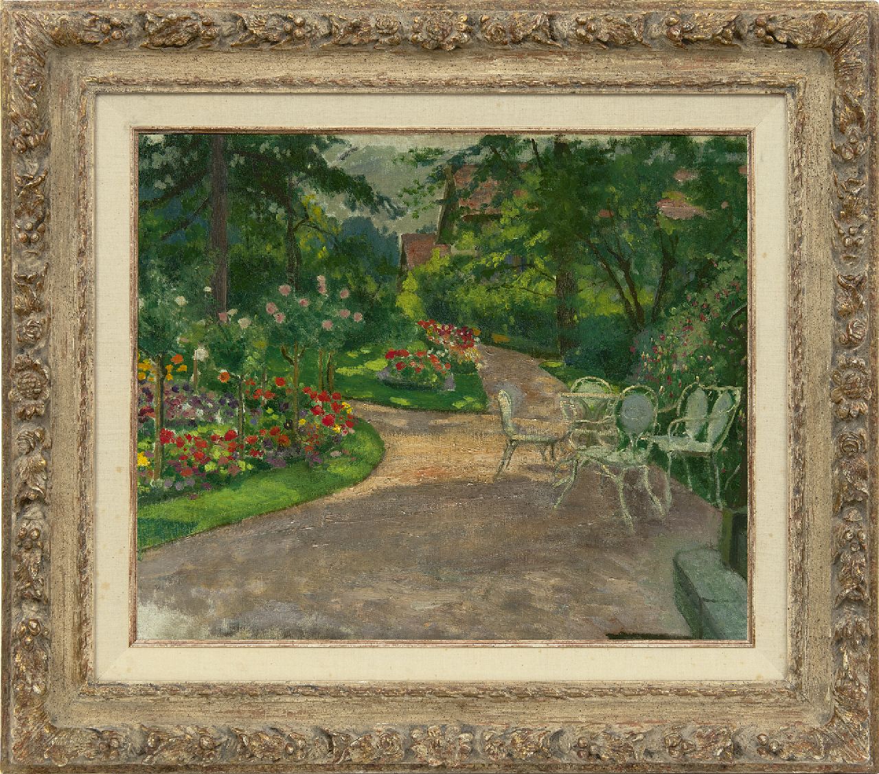 Sachsen M.M.A. von | Mathilde Marie Auguste von Sachsen, A summer day in the garden, oil on canvas 46.3 x 56.2 cm