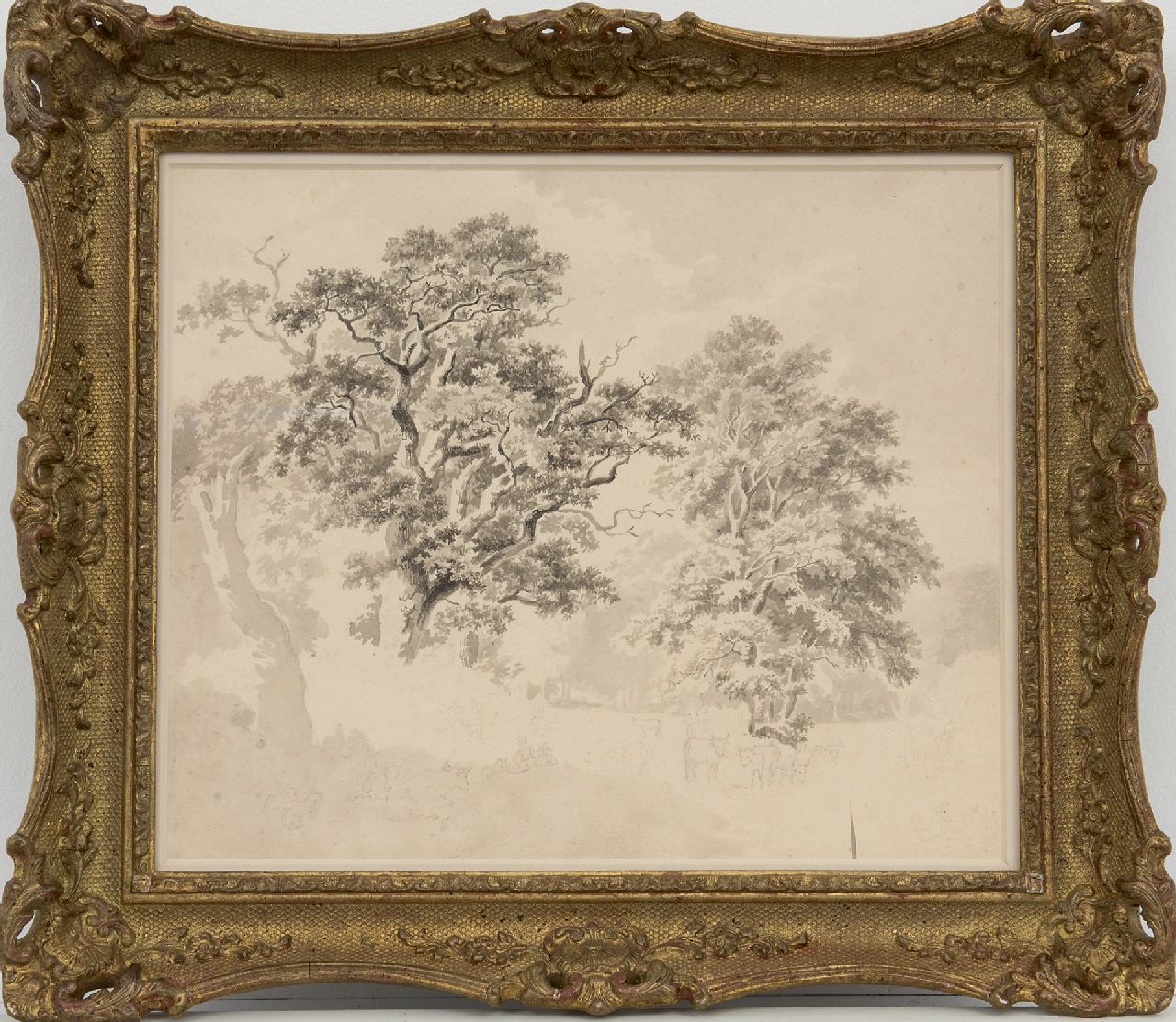 Koekkoek B.C.  | Barend Cornelis Koekkoek, A study of a tree, ink on paper 28.5 x 32.8 cm