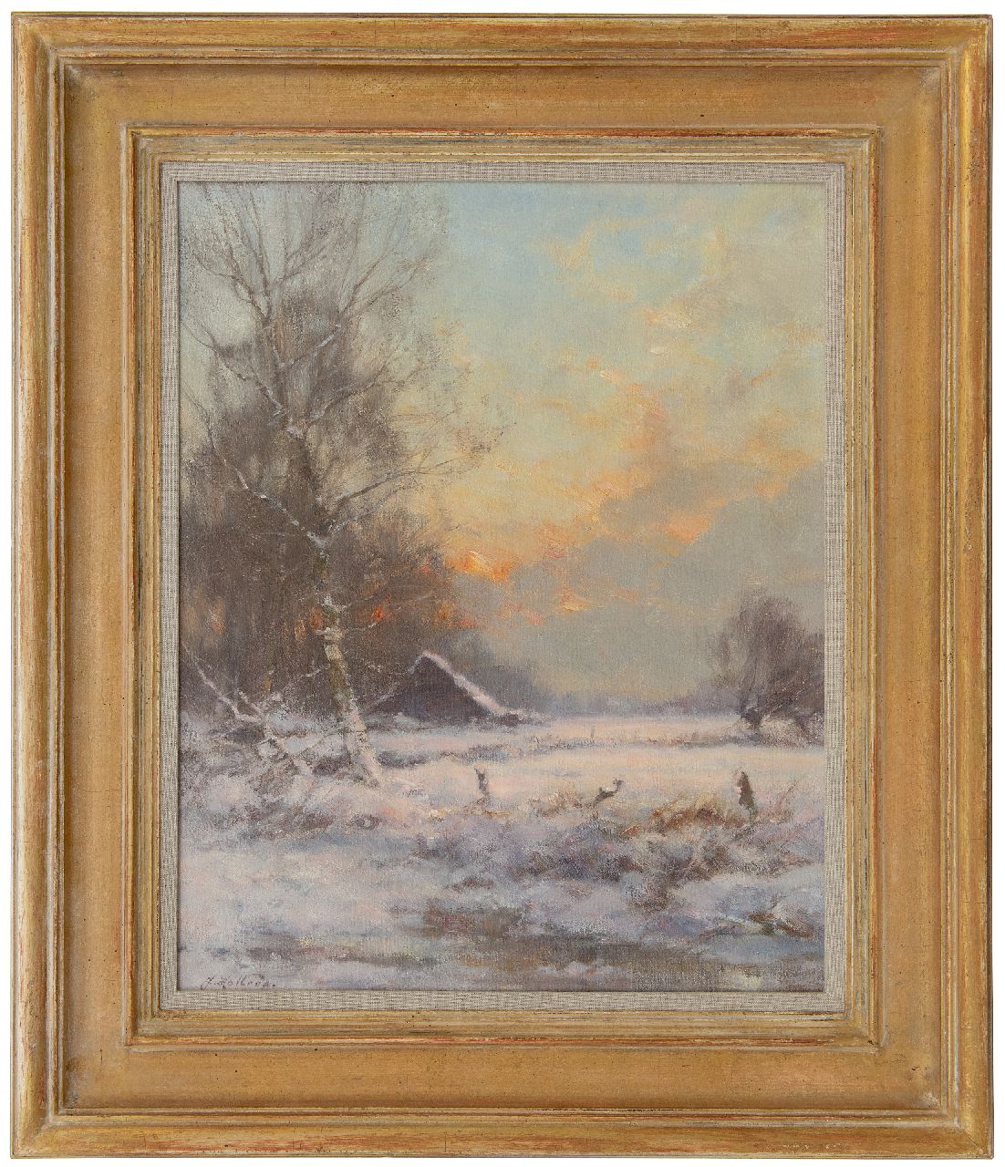 Holtrup J.  | Jan Holtrup | Paintings offered for sale | Snowy landscape, oil on canvas 50.3 x 40.3 cm, signed l.l.