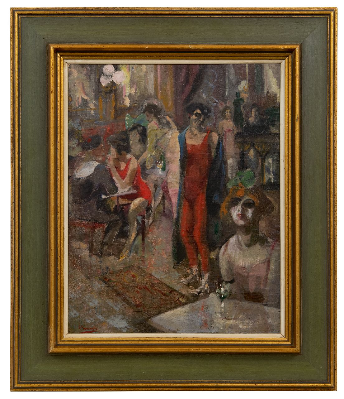 Bervoets L.  | Leo Bervoets | Paintings offered for sale | Artist's café, oil on panel 49.2 x 38.5 cm, signed l.l.