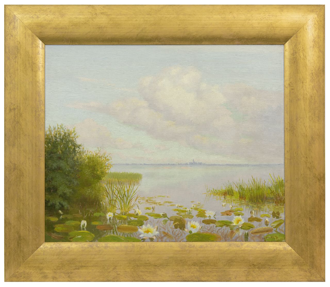 Smorenberg D.  | Dirk Smorenberg | Paintings offered for sale | Waterlillies in the  Loosdrechtse Plassen, oil on canvas 49.5 x 60.3 cm, signed l.r.