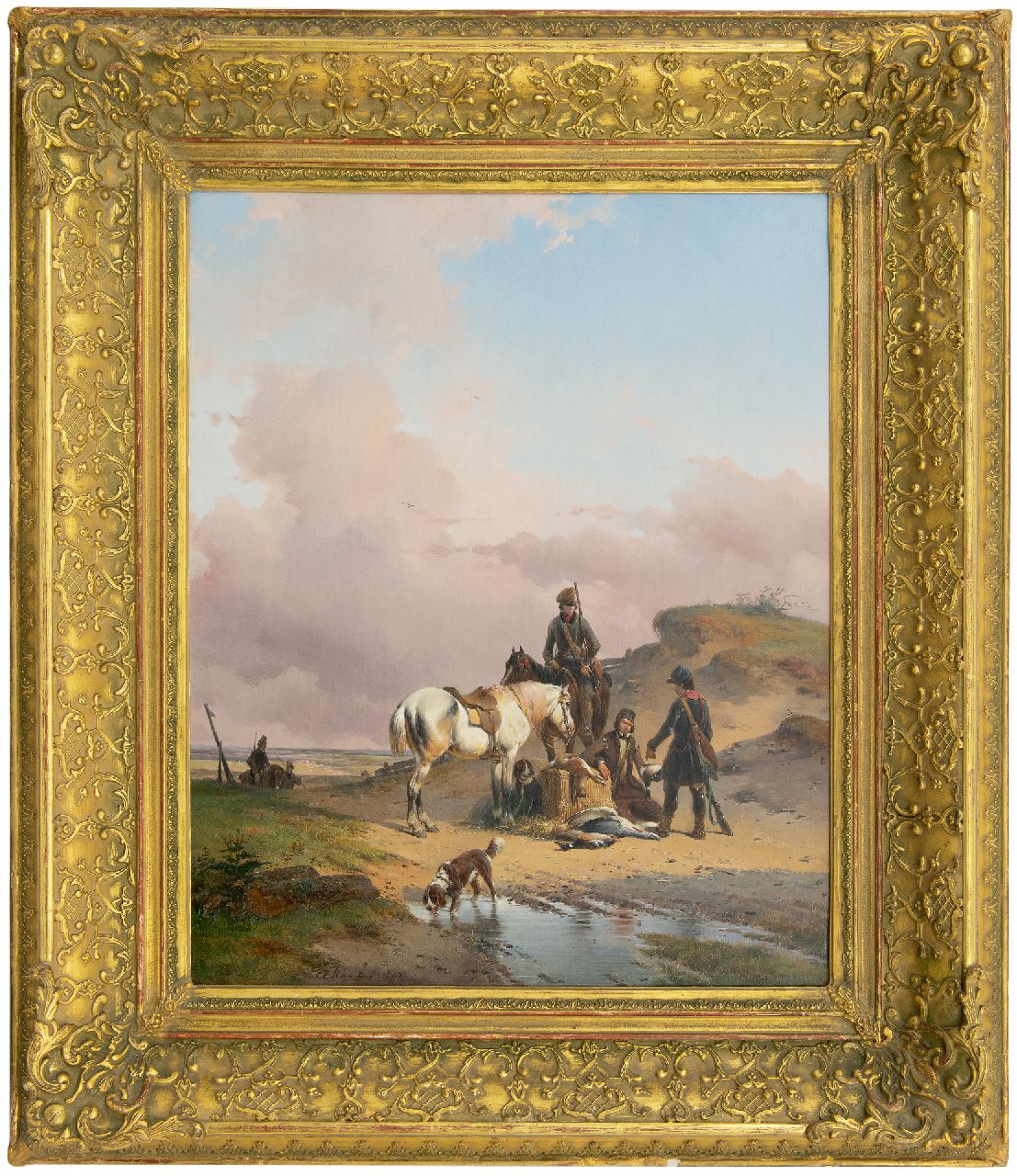 Moerenhout J.J.  | Josephus Jodocus 'Joseph' Moerenhout | Paintings offered for sale | After the hunt, oil on canvas 65.8 x 53.3 cm, signed left of the centre and dated 1840