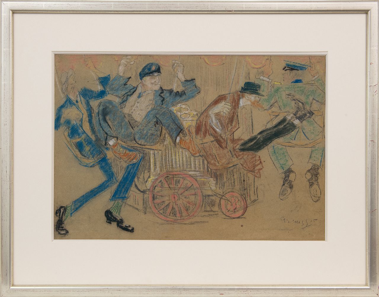 Grauss G.H.  | Gerardus Hendrik 'Geert' Grauss | Watercolours and drawings offered for sale | Together in the whirligig, pastel on paper 43.0 x 63.0 cm, signed l.r. and dated '15