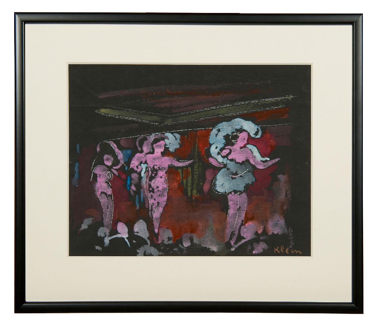 Klein F.F.A.  | Friedrich Franz Albert 'Frits' Klein | Watercolours and drawings offered for sale | Show dancers, gouache on paper 25.2 x 32.4 cm, signed l.r.