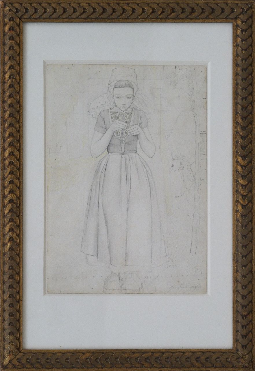 Heyse J. | Jan Heyse, A girl from Walcheren, pencil on paper 25.3 x 17.7 cm, signed l.r. and dated Aug '11 Heyse J. | Jan Heyse, A girl from Walcheren, pencil on paper 25.3 x 17.7 cm, signed l.r. and dated Aug '11