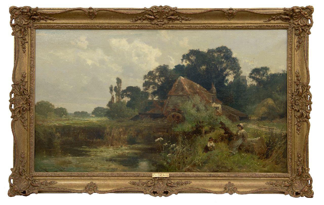 Hooper J.H.  | John Horace Hooper | Paintings offered for sale | By the water mill, oil on canvas 61.0 x 107.0 cm, signed l.l. and painted ca. 1890