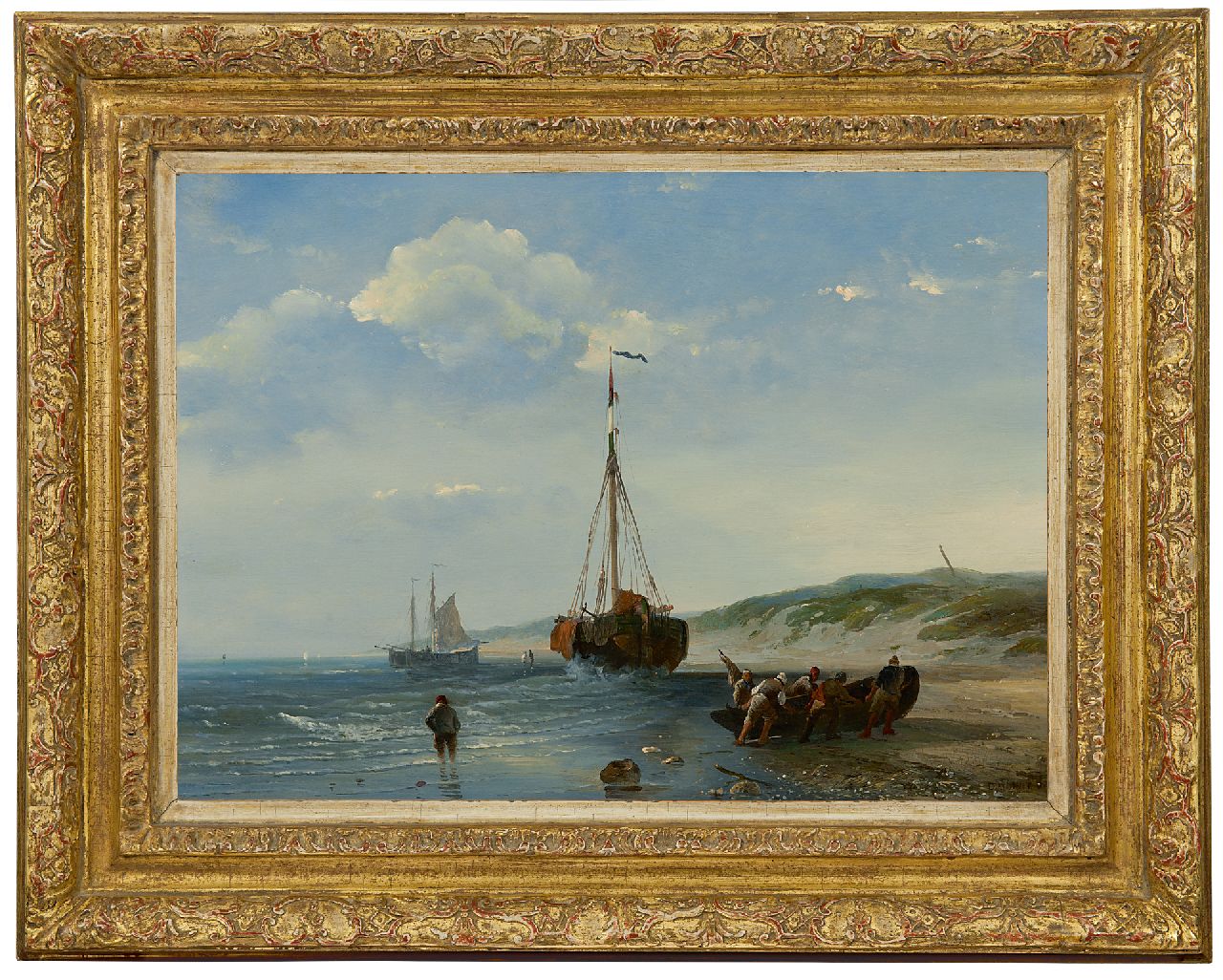 Donny D.  | Desiré Donny | Paintings offered for sale | Fishing boats at low tide, oil on panel 25.4 x 35.2 cm, signed l.r.