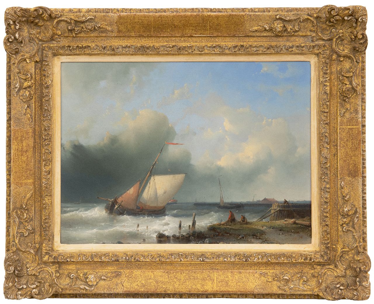 Hulk A.  | Abraham Hulk | Paintings offered for sale | Ships sailing off the coast, oil on panel 26.6 x 36.2 cm, signed l.r.