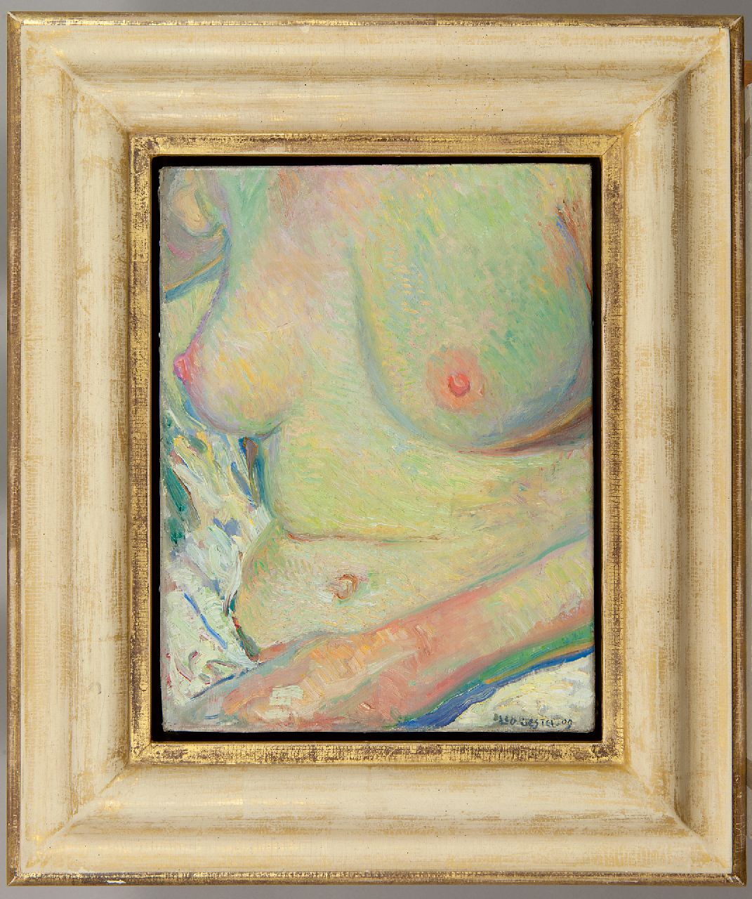 Gestel L.  | Leendert 'Leo' Gestel | Paintings offered for sale | Woman bathing, oil on canvas 33.5 x 25.6 cm, signed l.r. and dated '09