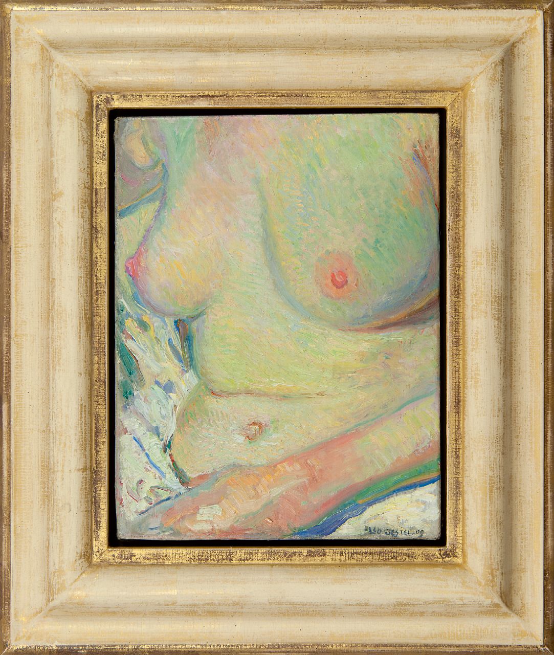 Gestel L.  | Leendert 'Leo' Gestel | Paintings offered for sale | Woman bathing, oil on canvas 33.5 x 25.6 cm, signed l.r. and dated '09