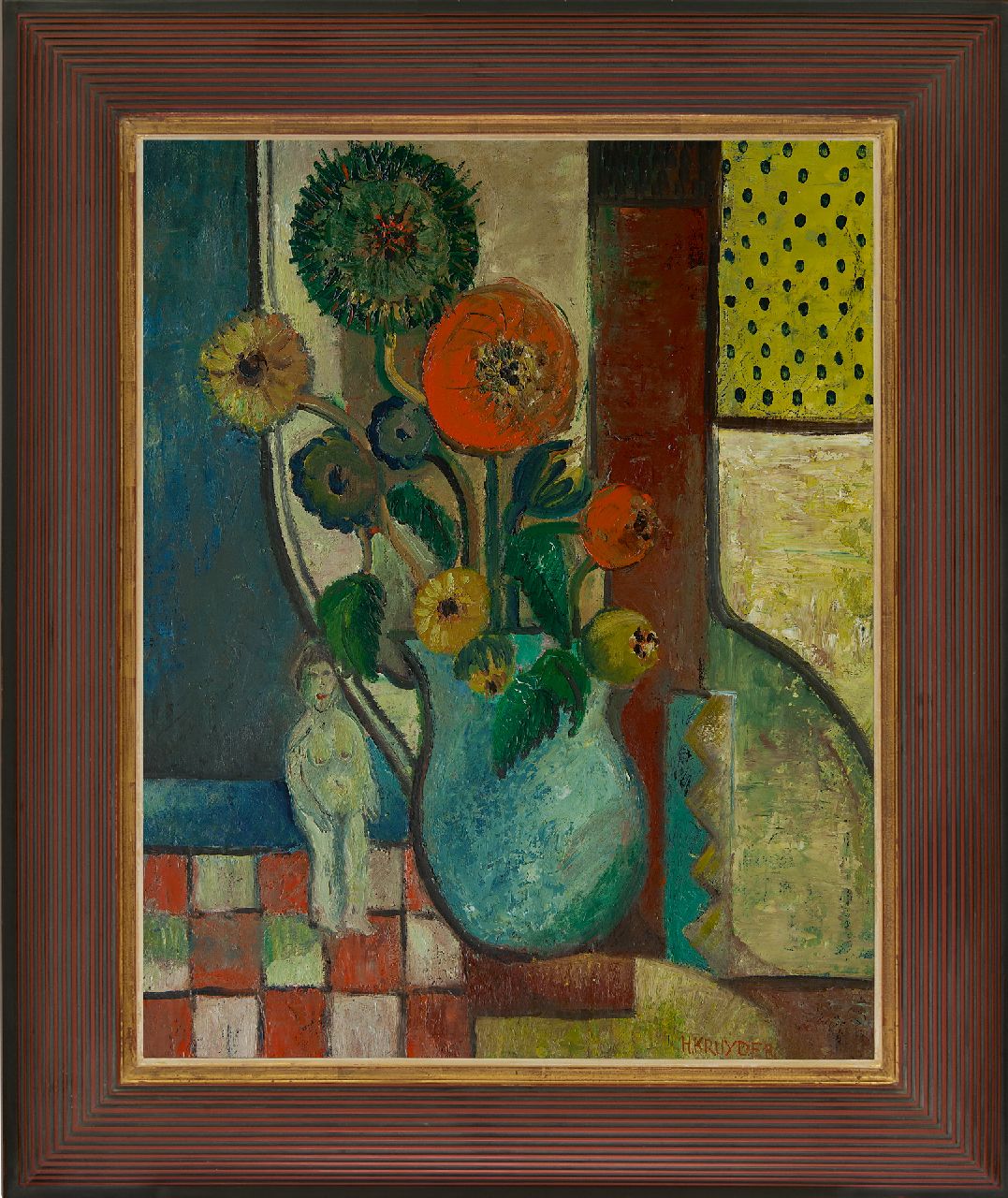 Kruyder H.J.  | 'Herman' Justus Kruyder, A still life with flowers, oil on canvas 69.0 x 54.8 cm, signed l.r. and painted ca. 1931