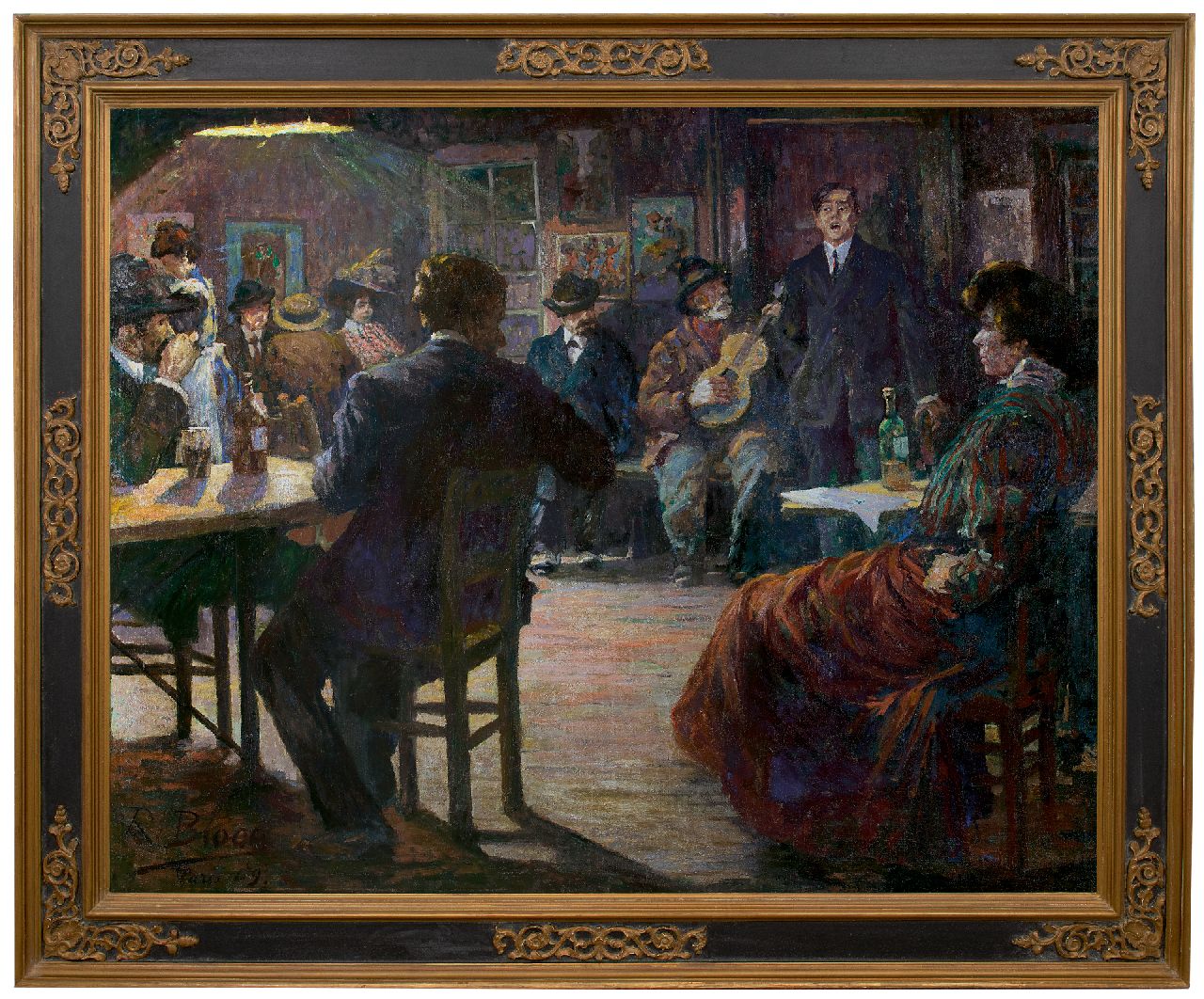 Bloos R.W.  | 'Richard' Willi Bloos | Paintings offered for sale | Café chantant, oil on canvas 132.5 x 165.8 cm, signed l.l. and dated 'Paris' 09