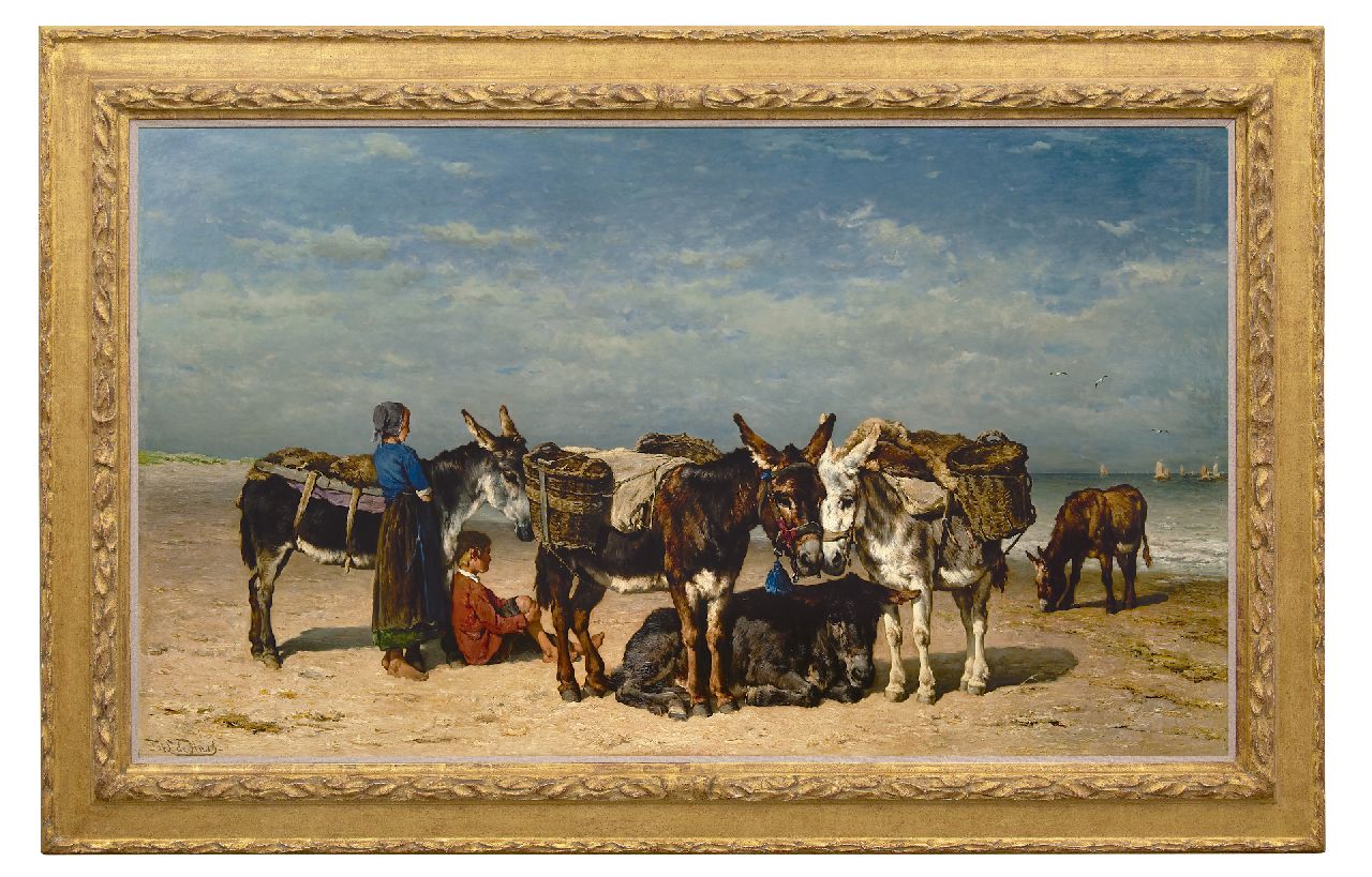 Haas J.H.L. de | Johannes Hubertus Leonardus de Haas, Waiting for the catch, oil on panel 93.8 x 162.1 cm, signed l.l.