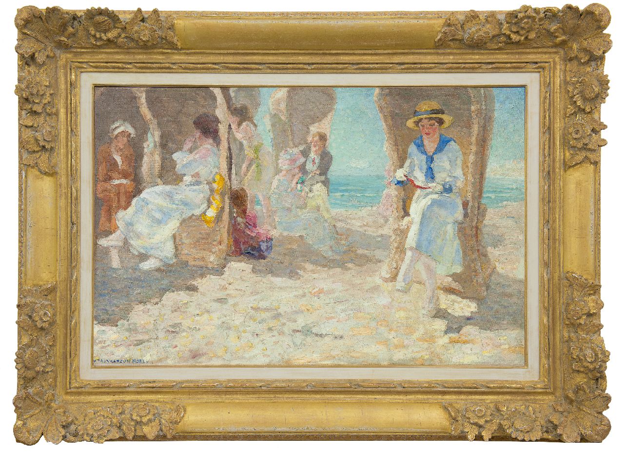 Vaarzon Morel W.F.A.I.  | Wilhelm Ferdinand Abraham Isaac 'Willem' Vaarzon Morel | Paintings offered for sale | A summer day on the beach, Zeeland, oil on canvas 54.6 x 84.4 cm, signed l.l.