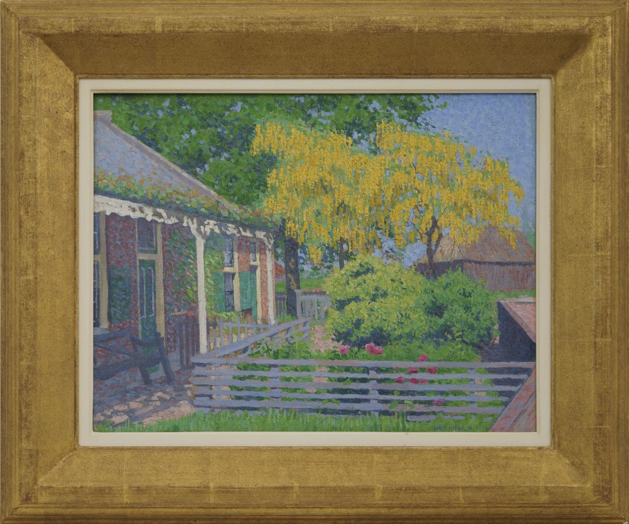 Hart Nibbrig F.  | Ferdinand Hart Nibbrig, Laburnum, oil on canvas 31.7 x 40.1 cm, signed l.r. and dated 1902