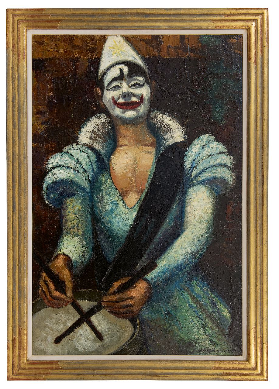 Wiegman M.J.M.  | Mattheus Johannes Marie 'Matthieu' Wiegman, Pierrot, oil on canvas 91.8 x 61.3 cm, signed l.r. and dated ca. 1929