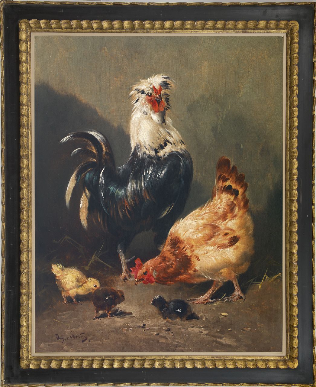 Schouten H.  | Henry Schouten, Fancy poultry in a landscape, oil on canvas 99.9 x 79.8 cm, signed l.l.