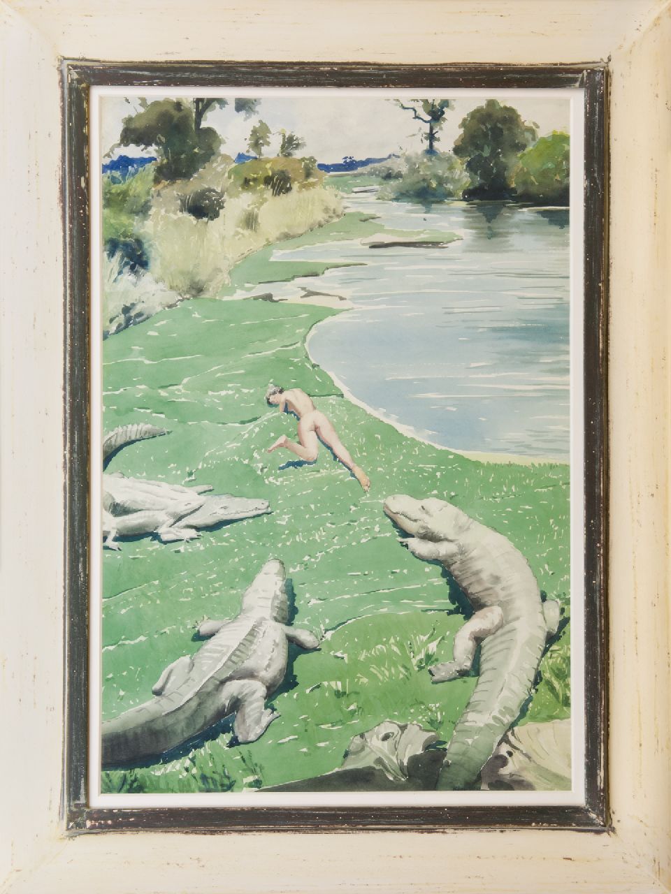 Kloos C.  | Cornelis Kloos | Watercolours and drawings offered for sale | Alligators, watercolour on paper 59.9 x 40.4 cm, signed l.r. and dated '51