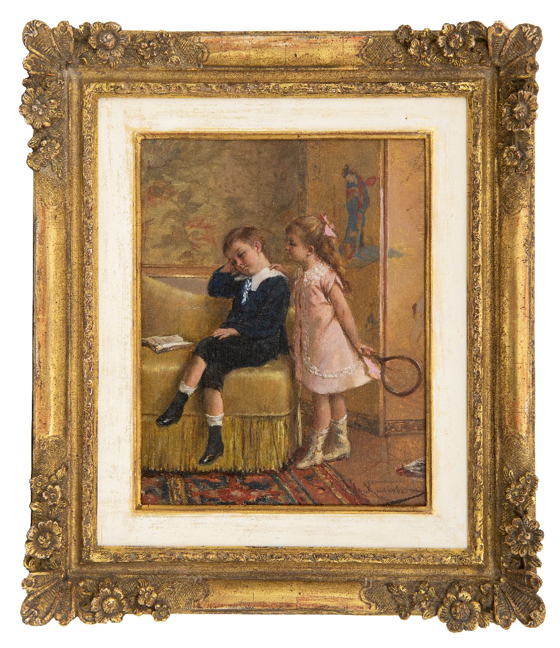 Roosenboom A.  | Albert Roosenboom | Paintings offered for sale | Fancy a game of tennis?, oil on canvas 24.5 x 19.2 cm, signed l.r.