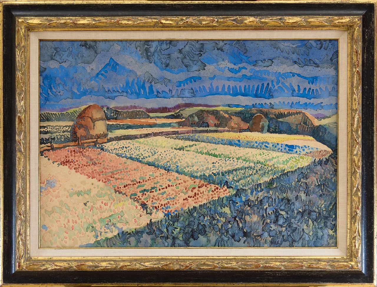 Bieling H.F.  | Hermann Friederich 'Herman' Bieling, Bulb fields, watercolour on paper 47.8 x 68.0 cm, signed l.r. and dated '26
