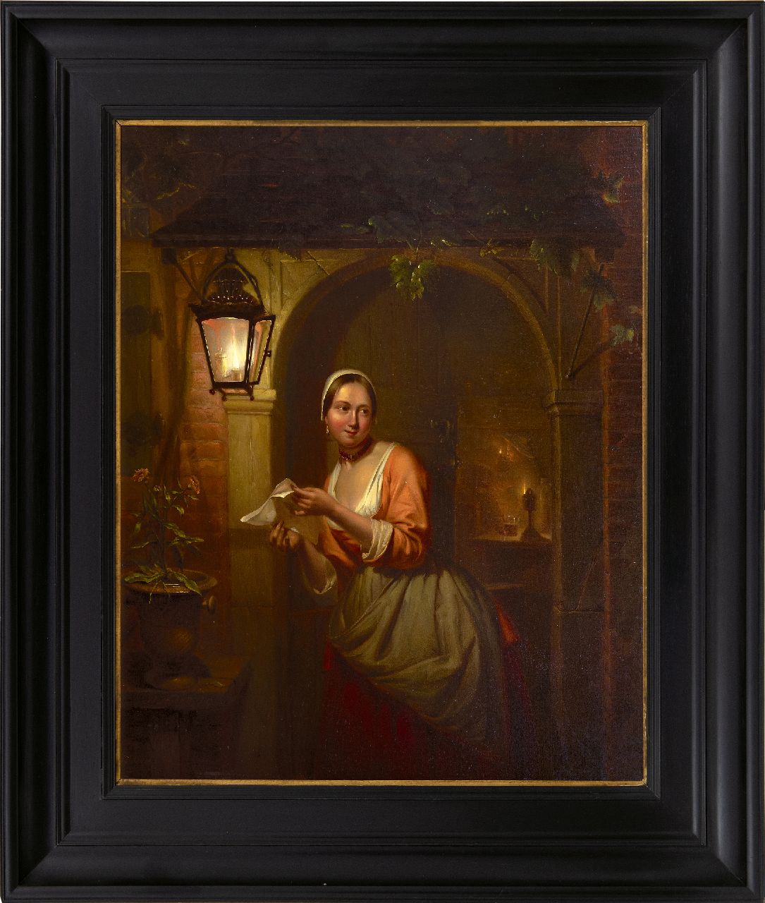 Kiers P.  | Petrus Kiers, The letter, oil on panel 47.2 x 37.5 cm, signed l.l. and dated 1842