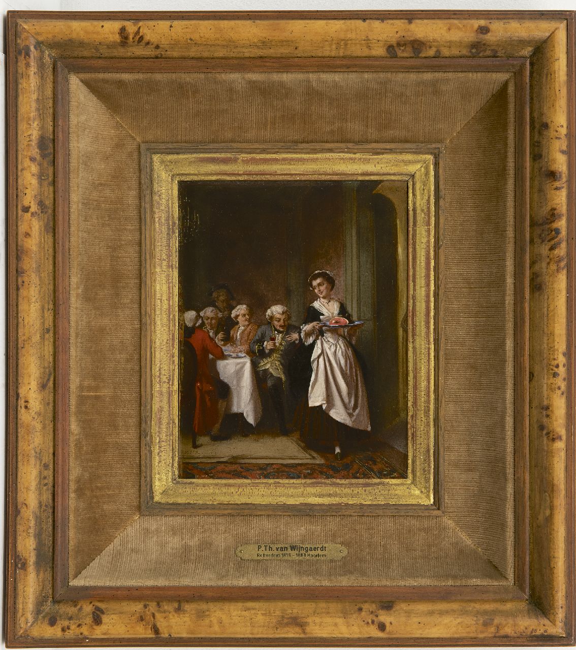 Wijngaerdt (de oude) P.T. van | Petrus Theodorus van Wijngaerdt (de oude) | Paintings offered for sale | A tidbit, oil on panel 20.0 x 15.4 cm, signed l.l.