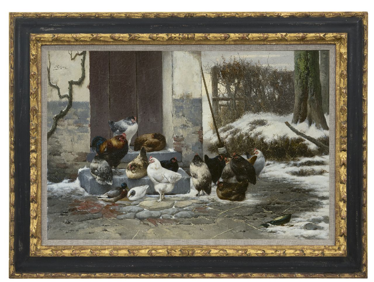 Maes E.R.  | Eugène Remy Maes, Waiting for the door to open, oil on canvas 40.2 x 60.0 cm, signed u.l.