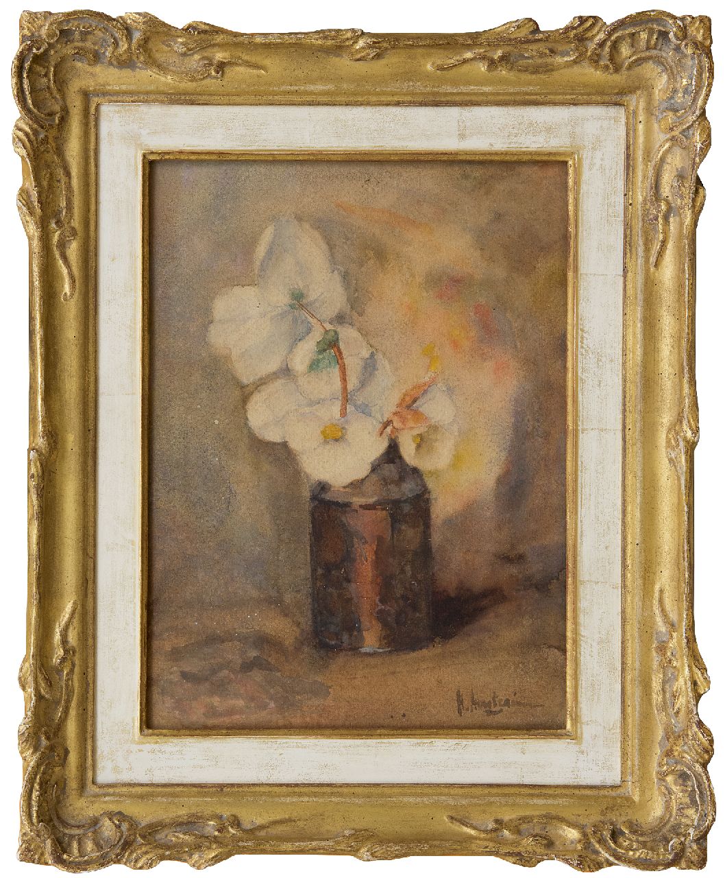 Arntzenius P.F.N.J.  | Pieter Florentius Nicolaas Jacobus 'Floris' Arntzenius | Watercolours and drawings offered for sale | Poinsettias in a vase, watercolour on paper 28.3 x 21.2 cm, signed l.r.