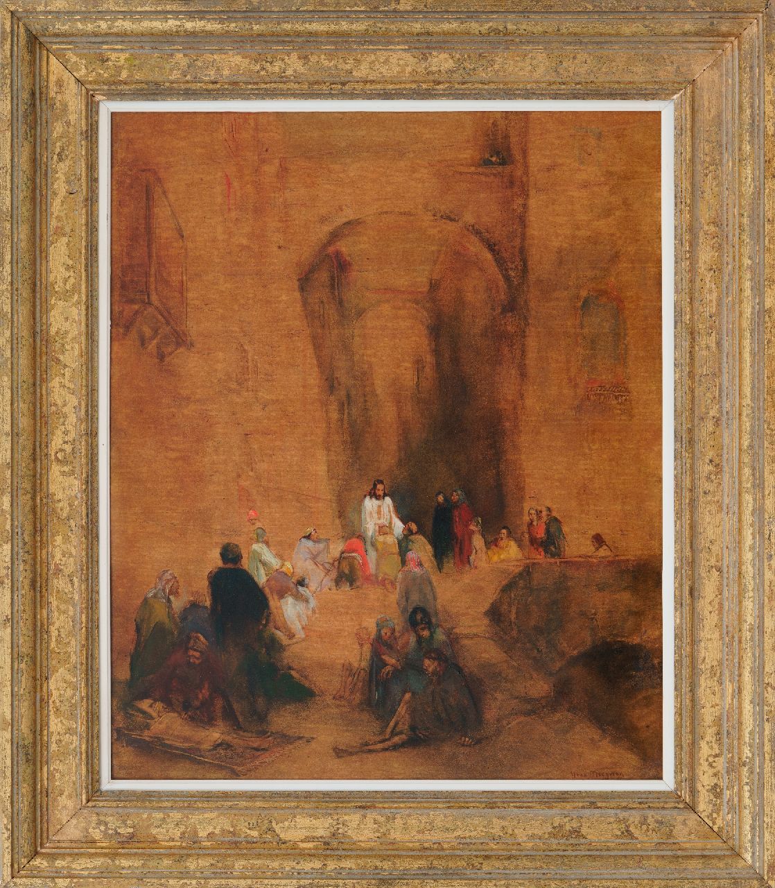 Meegeren H.A. van | Henricus Antonius 'Han' van Meegeren, Christ blesses the poor and the ill, oil on painter's board 60.3 x 48.8 cm, signed l.r. and dated 1922