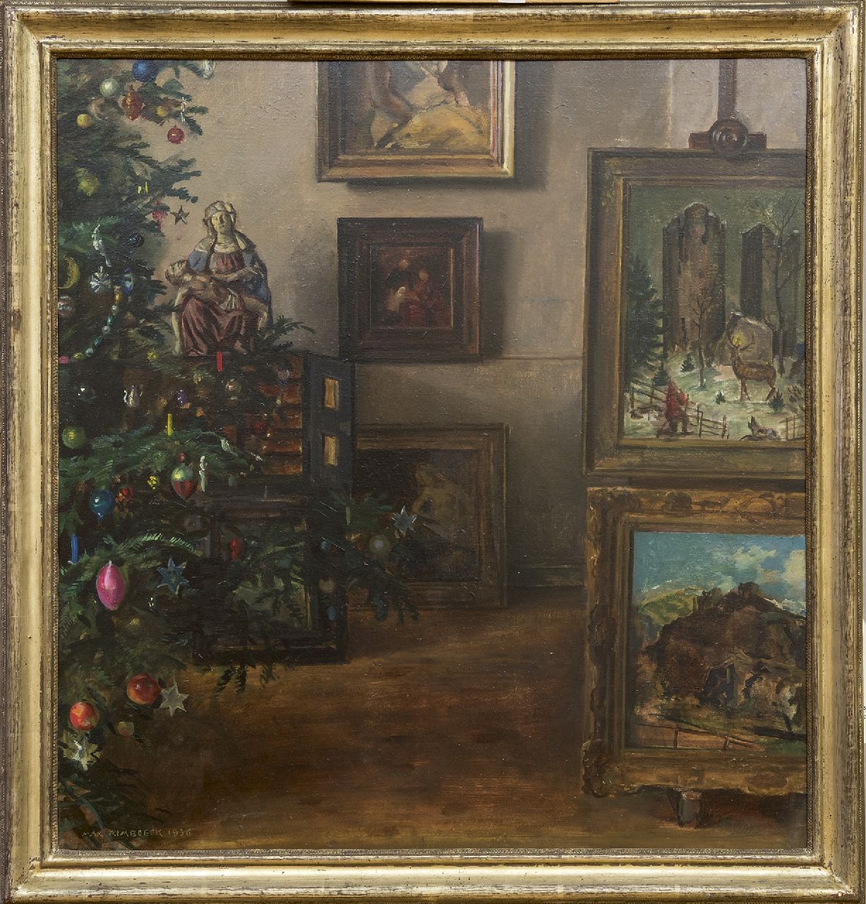 Rimböck M.  | Max Rimböck | Paintings offered for sale | A Christmas interior, oil on asbestos 61.3 x 58.3 cm, signed l.l. and dated 1936