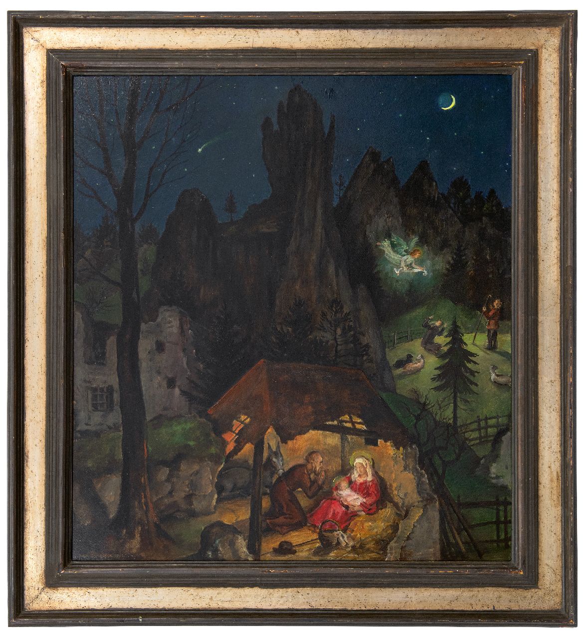 Rimböck M.  | Max Rimböck | Paintings offered for sale | The birth of Christ, oil on painter's board 73.5 x 66.0 cm, signed l.l. and dated 1931