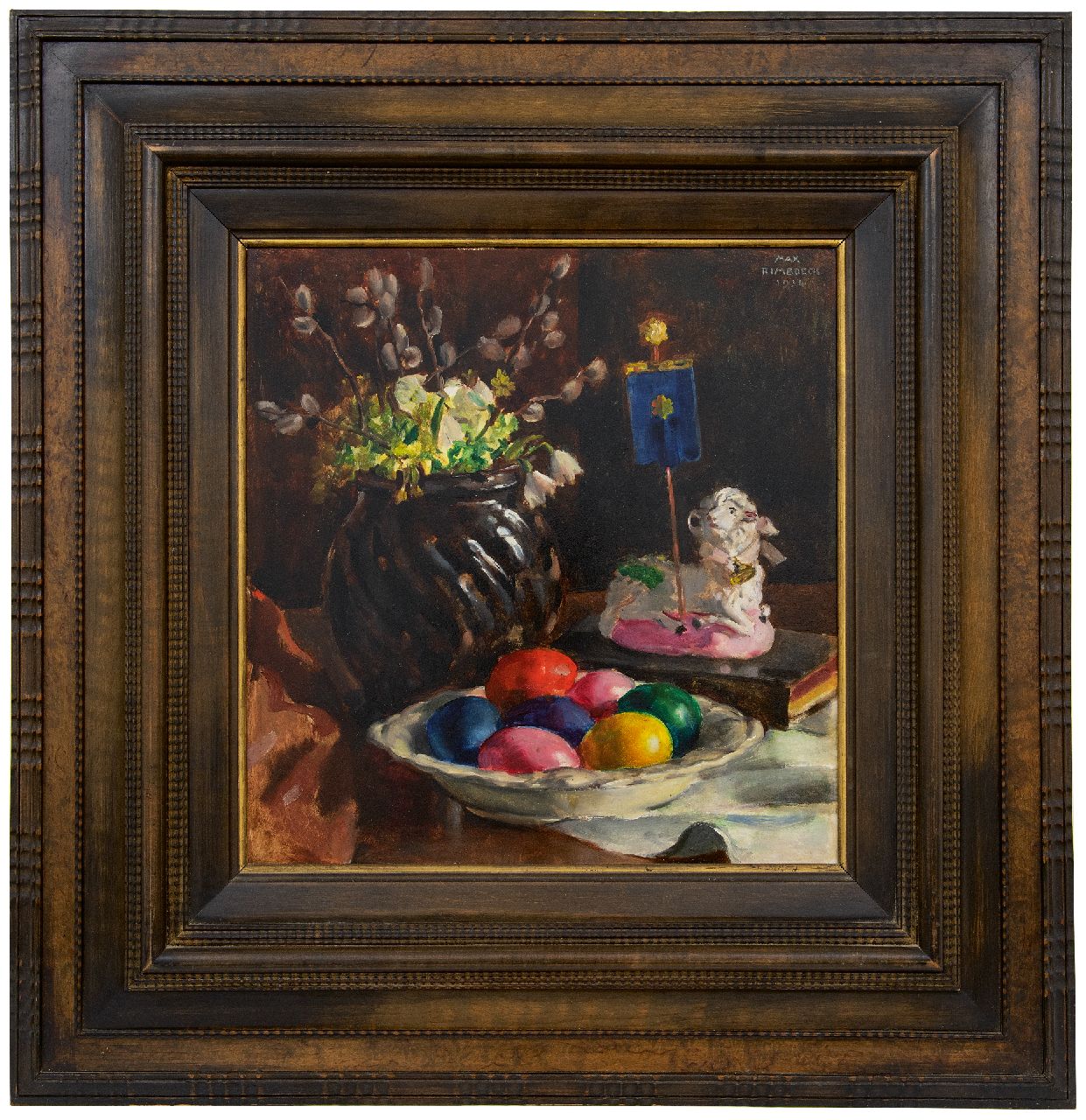 Rimböck M.  | Max Rimböck | Paintings offered for sale | Easter still life, oil on panel 38.3 x 37.0 cm, signed u.r. and dated 1934