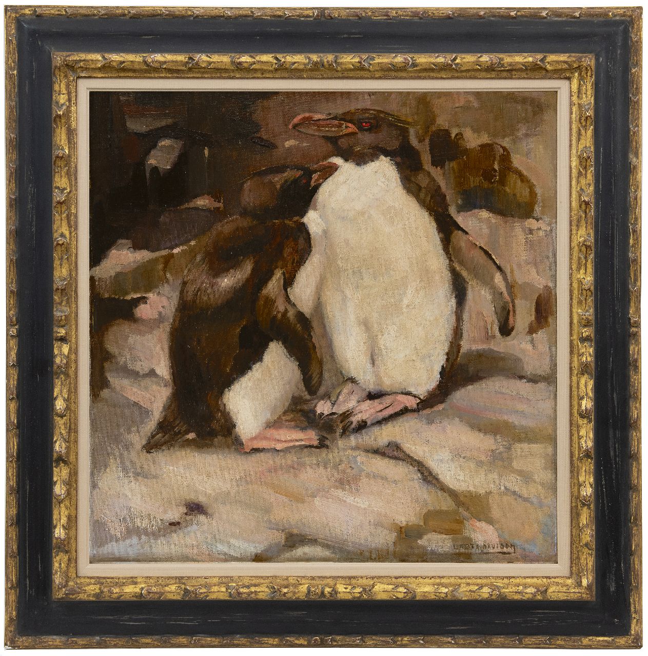 Bruigom M.C.  | Margaretha Cornelia 'Greta' Bruigom, Penguins, oil on canvas 46.1 x 45.3 cm, signed l.r. and on the stretcher
