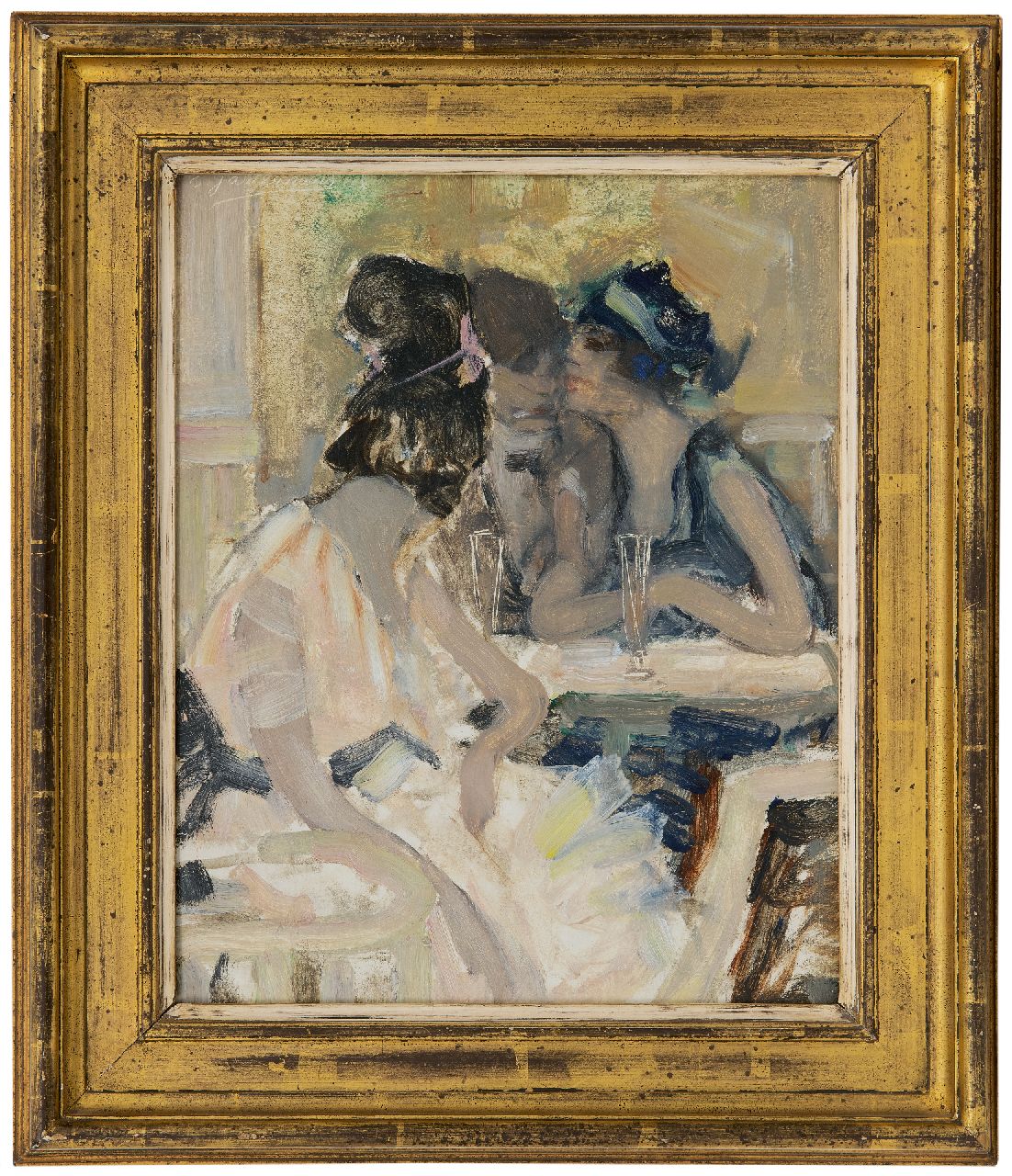 Gastemans E.  | Emile Gastemans | Paintings offered for sale | Café scene, oil on board 28.5 x 22.3 cm, signed u.l.