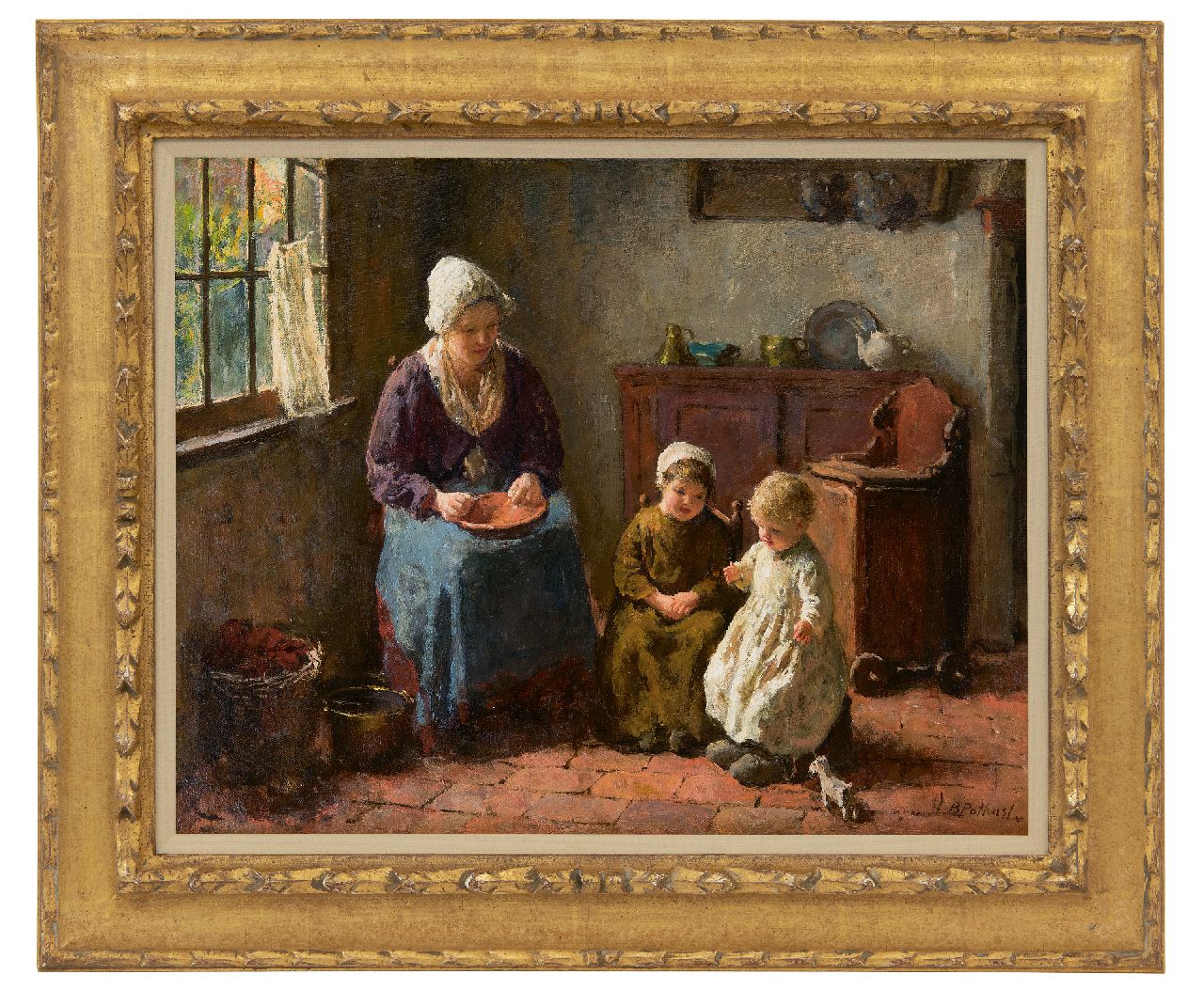 Pothast B.J.C.  | 'Bernard' Jean Corneille Pothast | Paintings offered for sale | Motherly love, oil on canvas 40.0 x 50.0 cm, signed l.r.