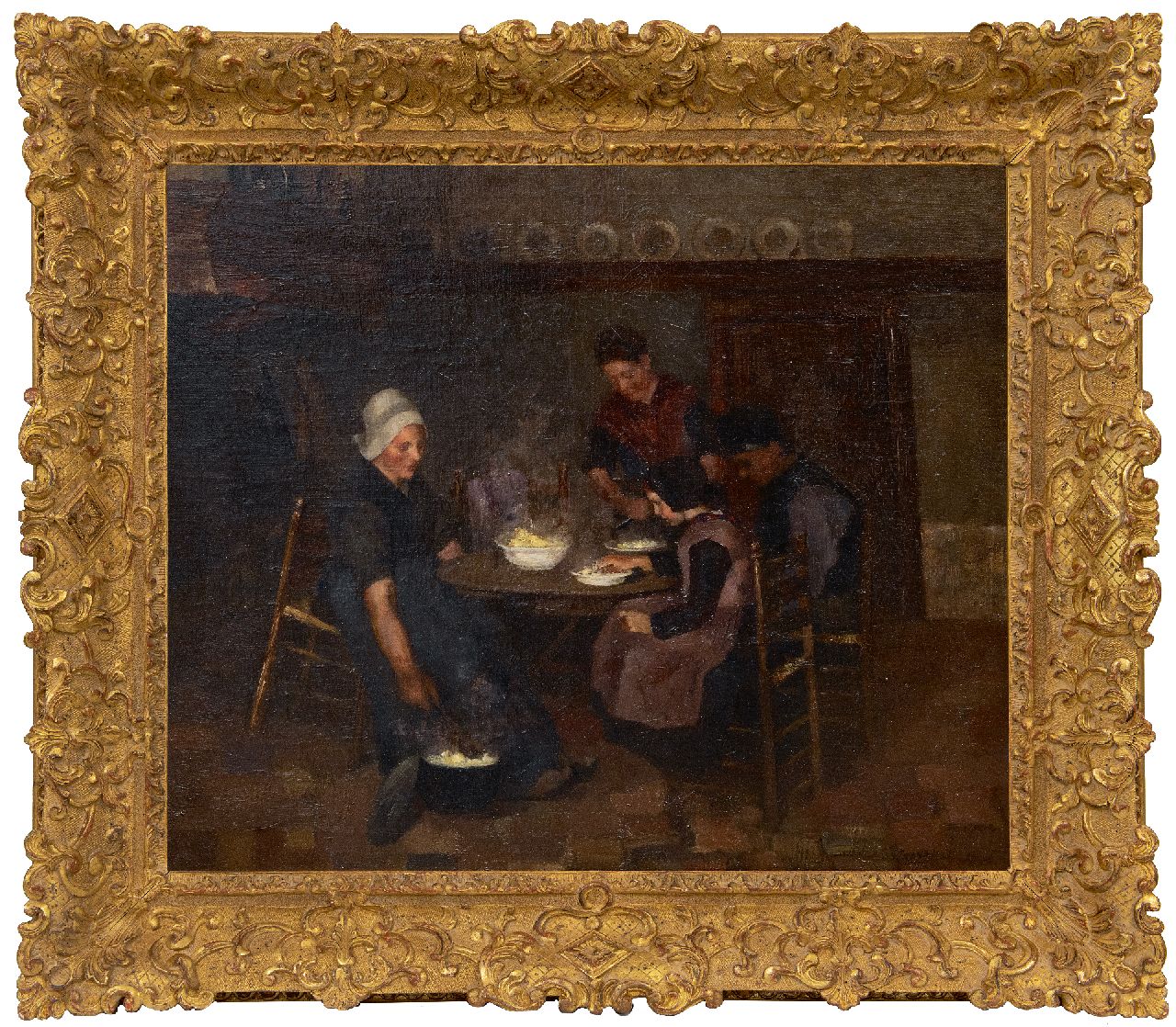 Frankfort E.  | Eduard Frankfort | Paintings offered for sale | Mealtime, oil on canvas 49.2 x 59.1 cm, signed l.r.