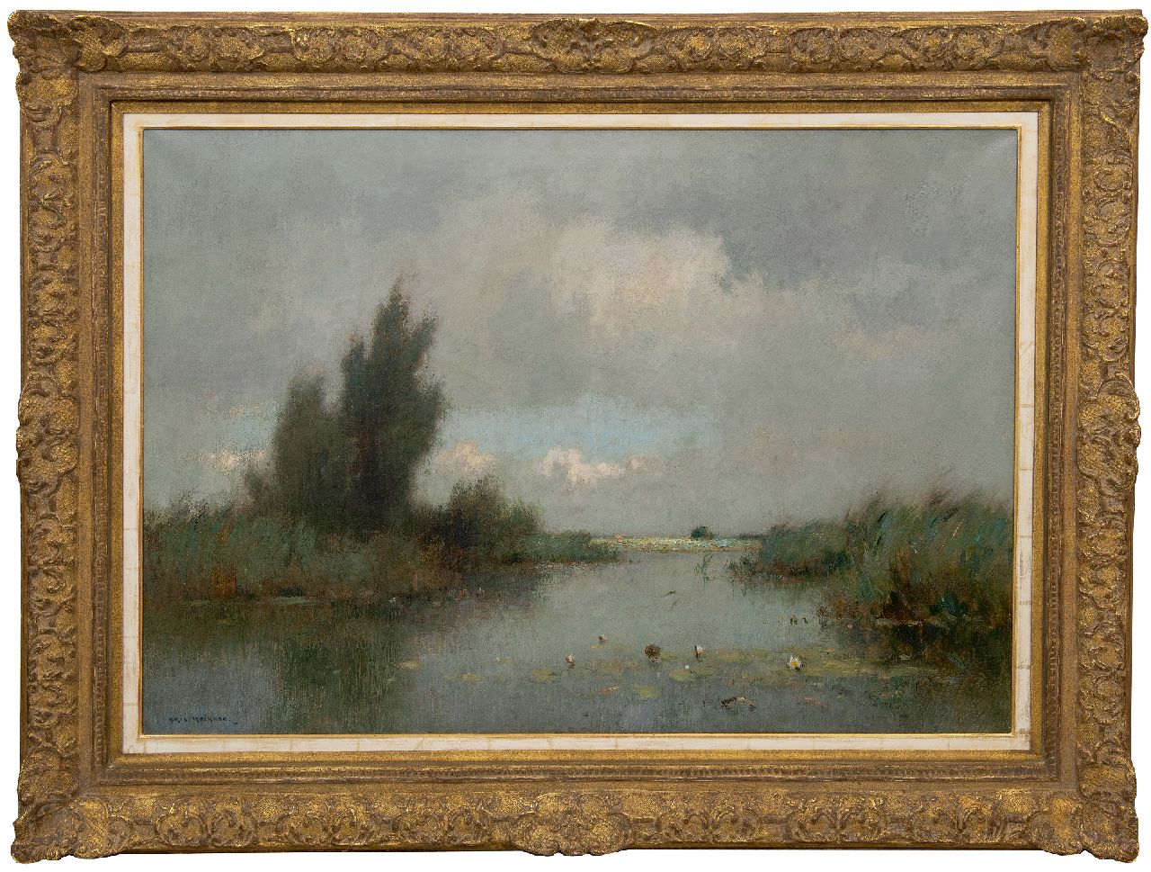 Knikker A.  | Aris Knikker | Paintings offered for sale | A polder landscape with water lilies, oil on canvas 70.3 x 100.4 cm, signed l.l.