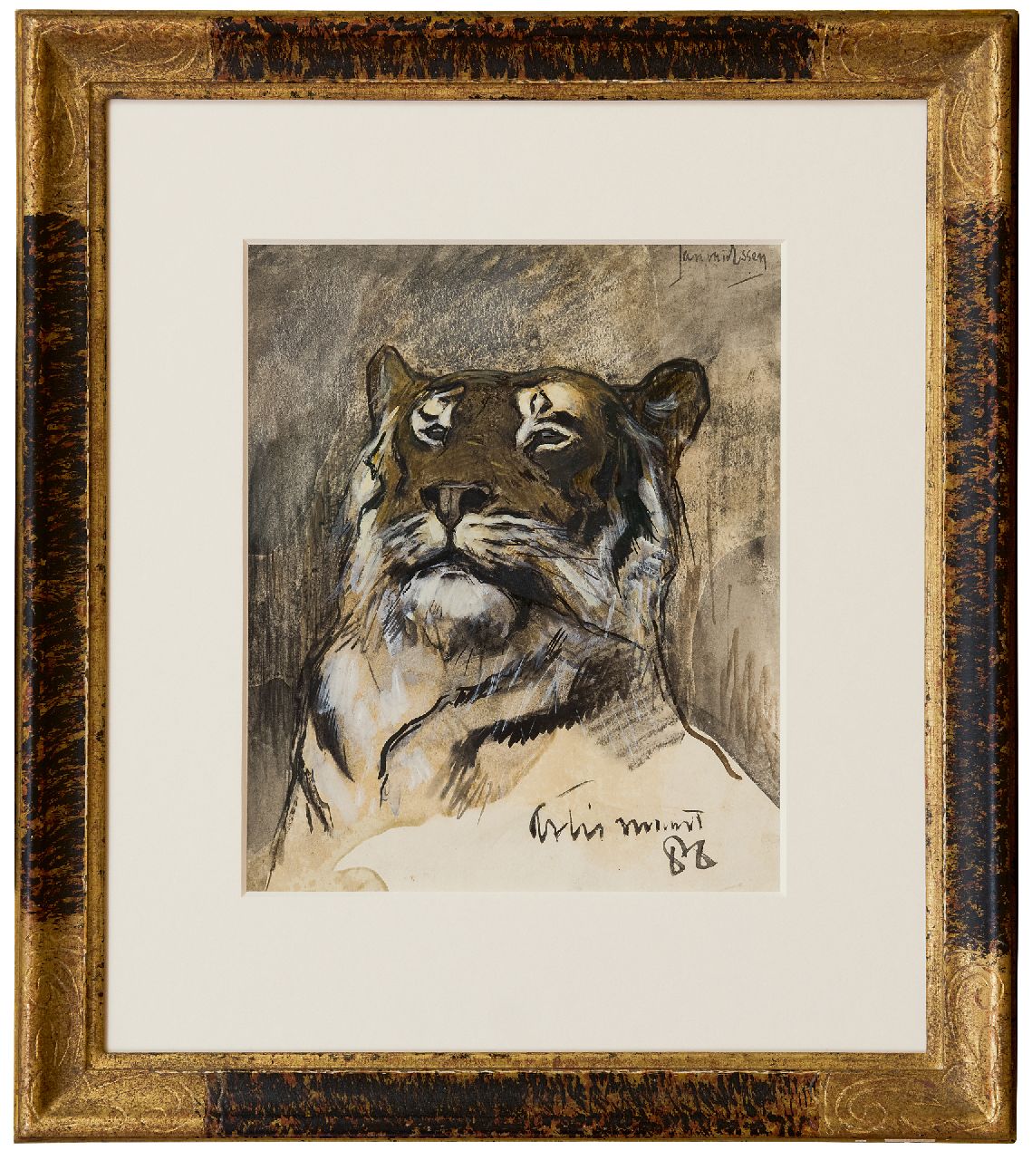 Essen J.C. van | Johannes Cornelis 'Jan' van Essen, Tiger in Artis zoo, Amsterdam, watercolour on paper 25.5 x 20.9 cm, signed u.r. and dated maart '88