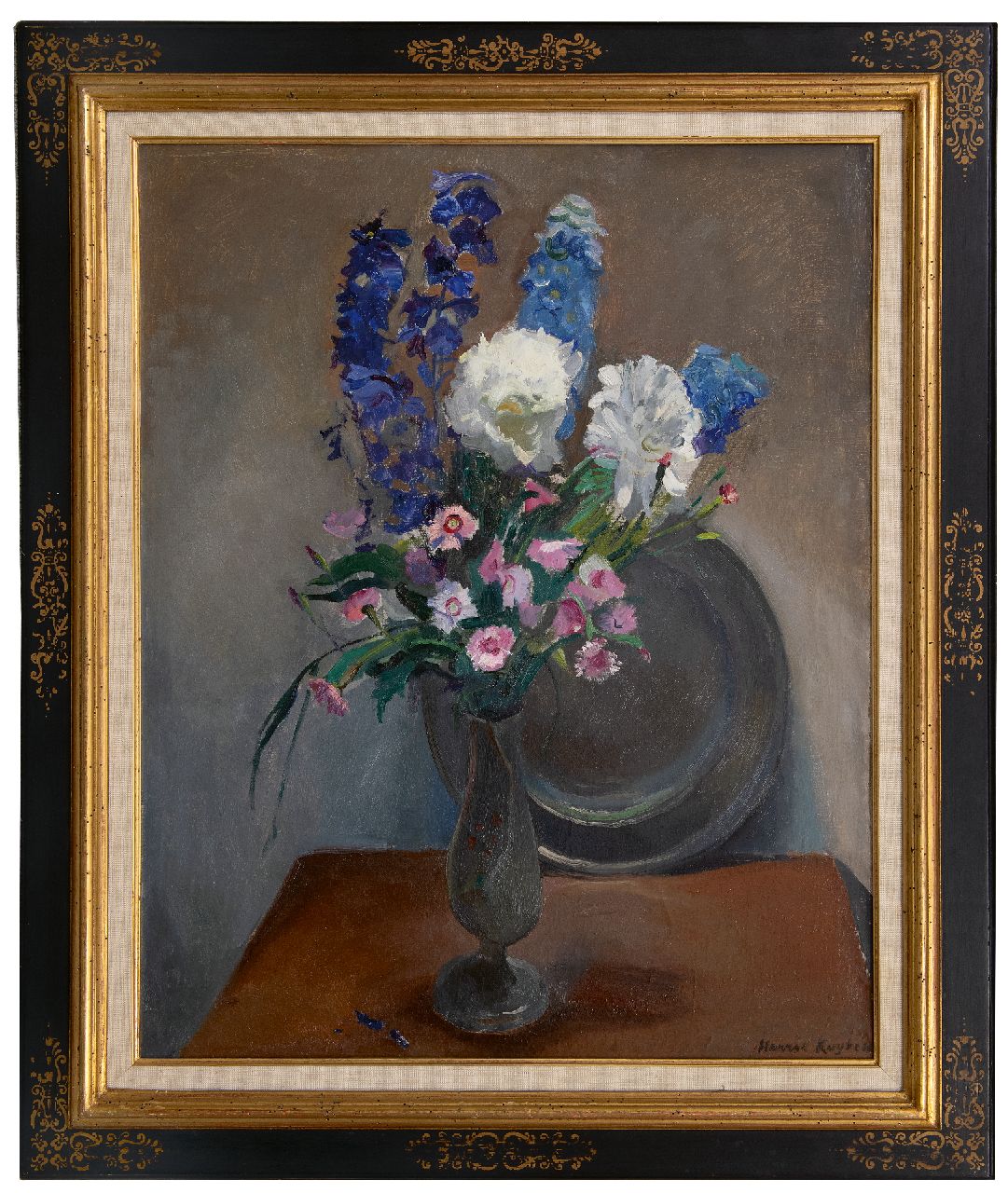 Kuijten H.J.  | Henricus Johannes 'Harrie' Kuijten | Paintings offered for sale | A vase with summer flowers, oil on canvas 82.6 x 65.5 cm, signed l.r.