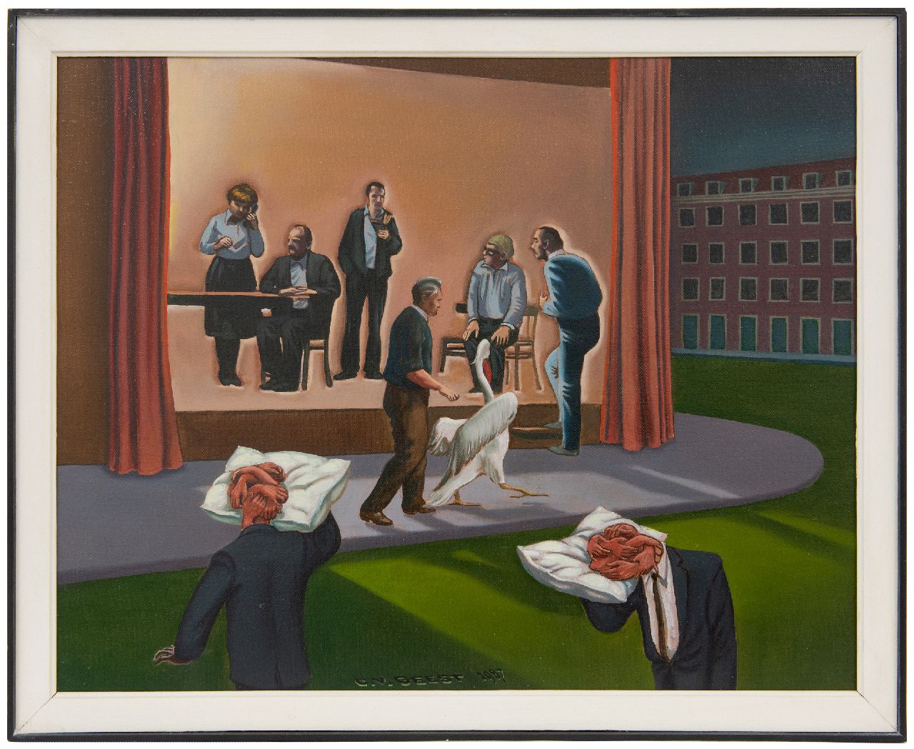 Geest C. van | Chris van Geest | Paintings offered for sale | The play, oil on canvas 40.3 x 50.1 cm, signed l.c. and dated 1987