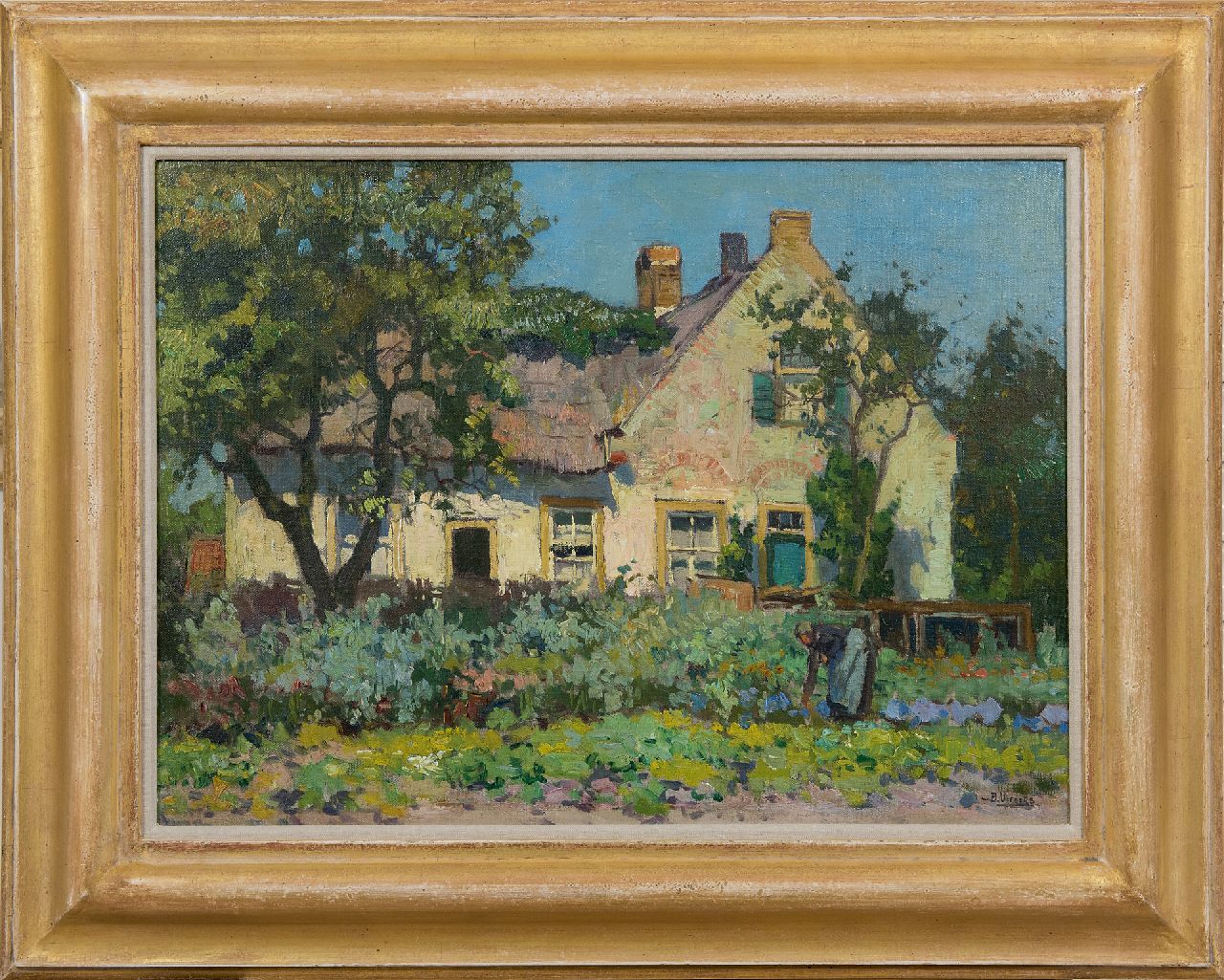 Viegers B.P.  | Bernardus Petrus 'Ben' Viegers, In the kitchen garden, oil on canvas 42.5 x 57.6 cm, signed l.r.