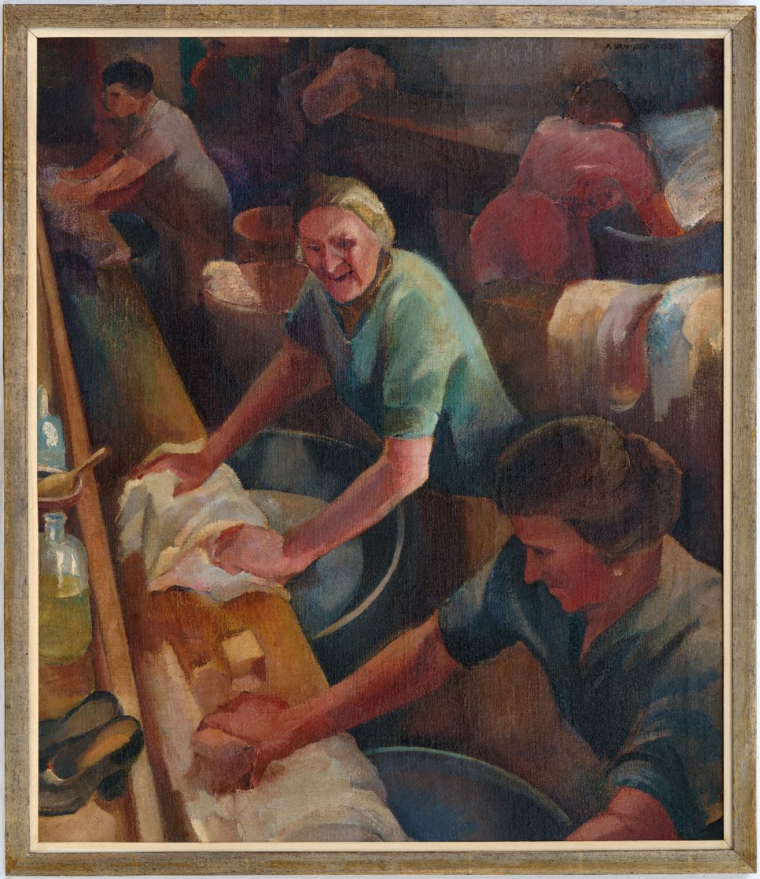 Feer A. van der | Anna 'Anneke' van der Feer, Laundresses, oil on canvas 70.3 x 60.1 cm, signed u.r.